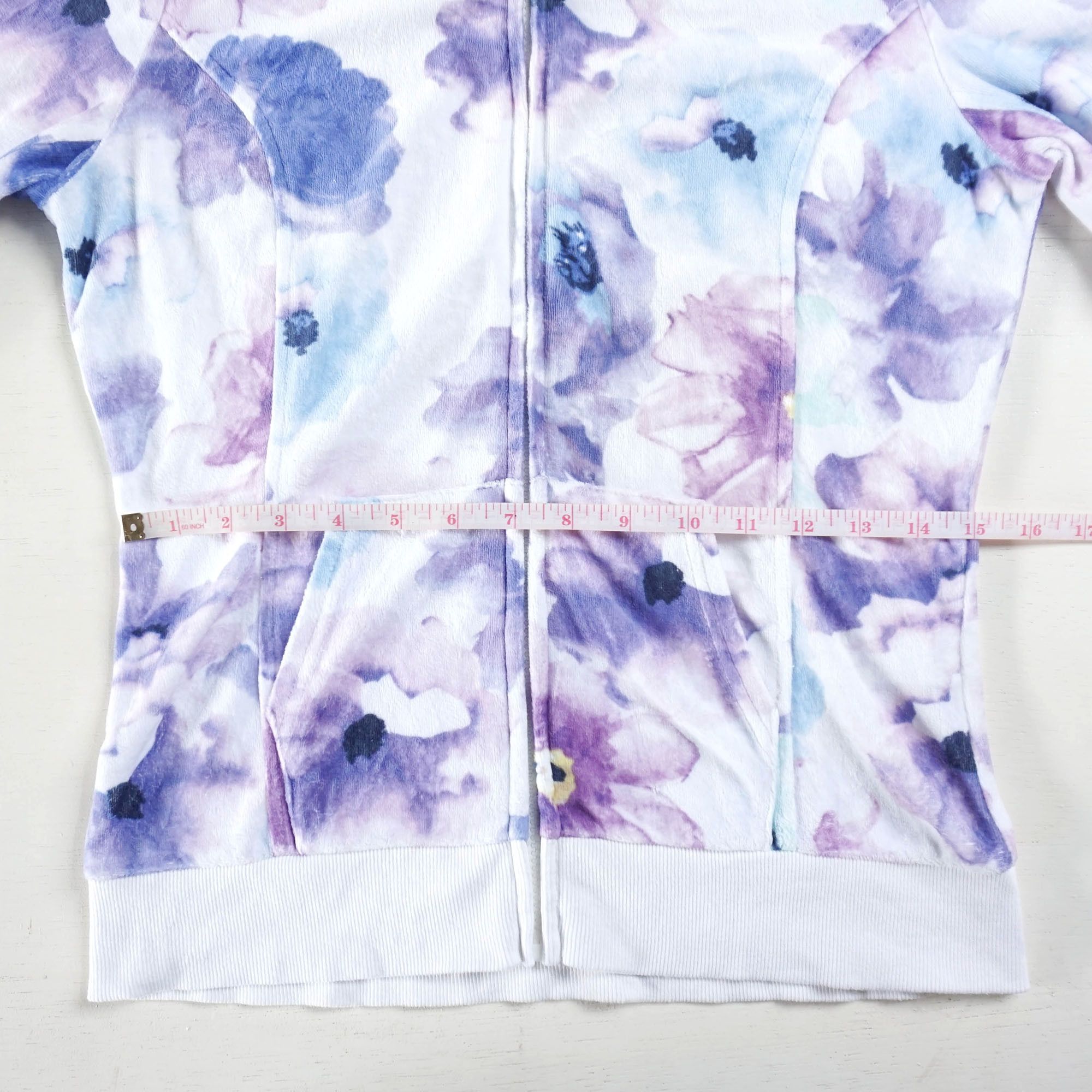 Japanese Brand AIMERFEEL Floral Pastel Watercolour Zipper Hoodie Size M / US 6-8 / IT 42-44 - 8 Thumbnail