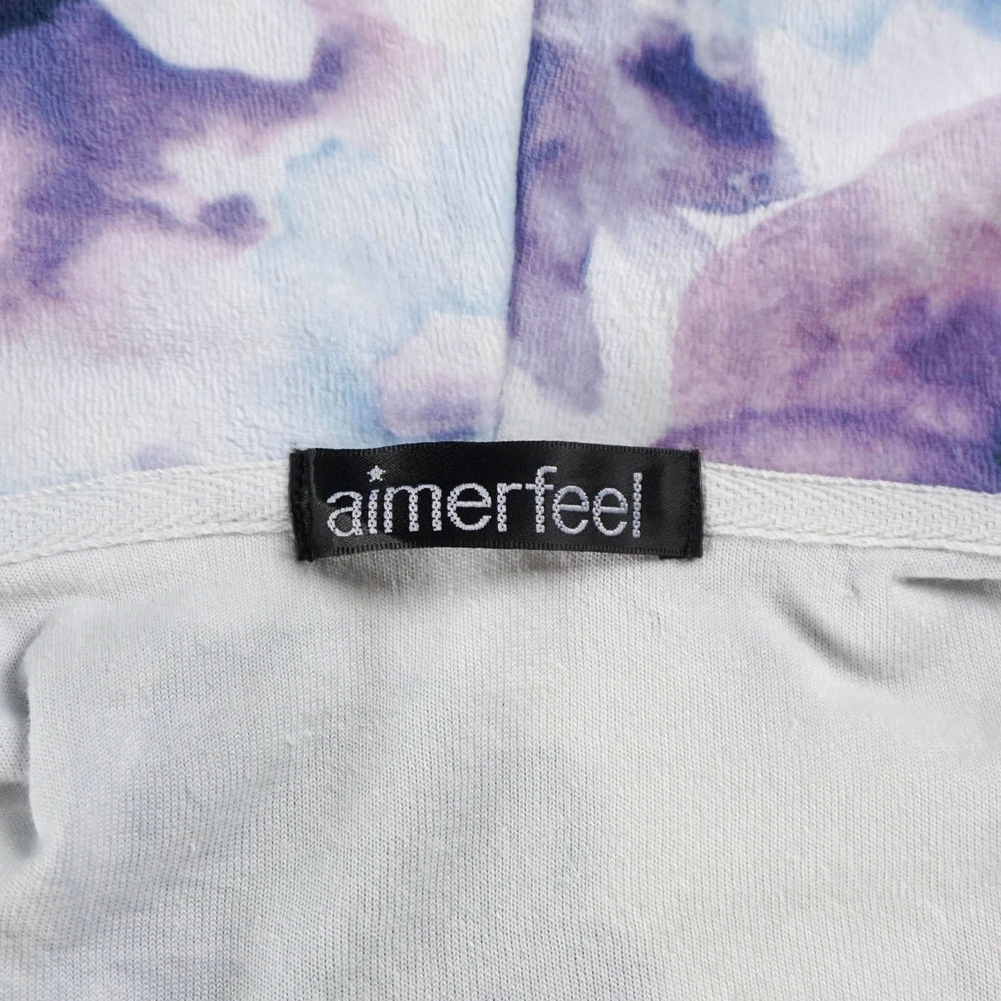 Japanese Brand AIMERFEEL Floral Pastel Watercolour Zipper Hoodie Size M / US 6-8 / IT 42-44 - 5 Thumbnail
