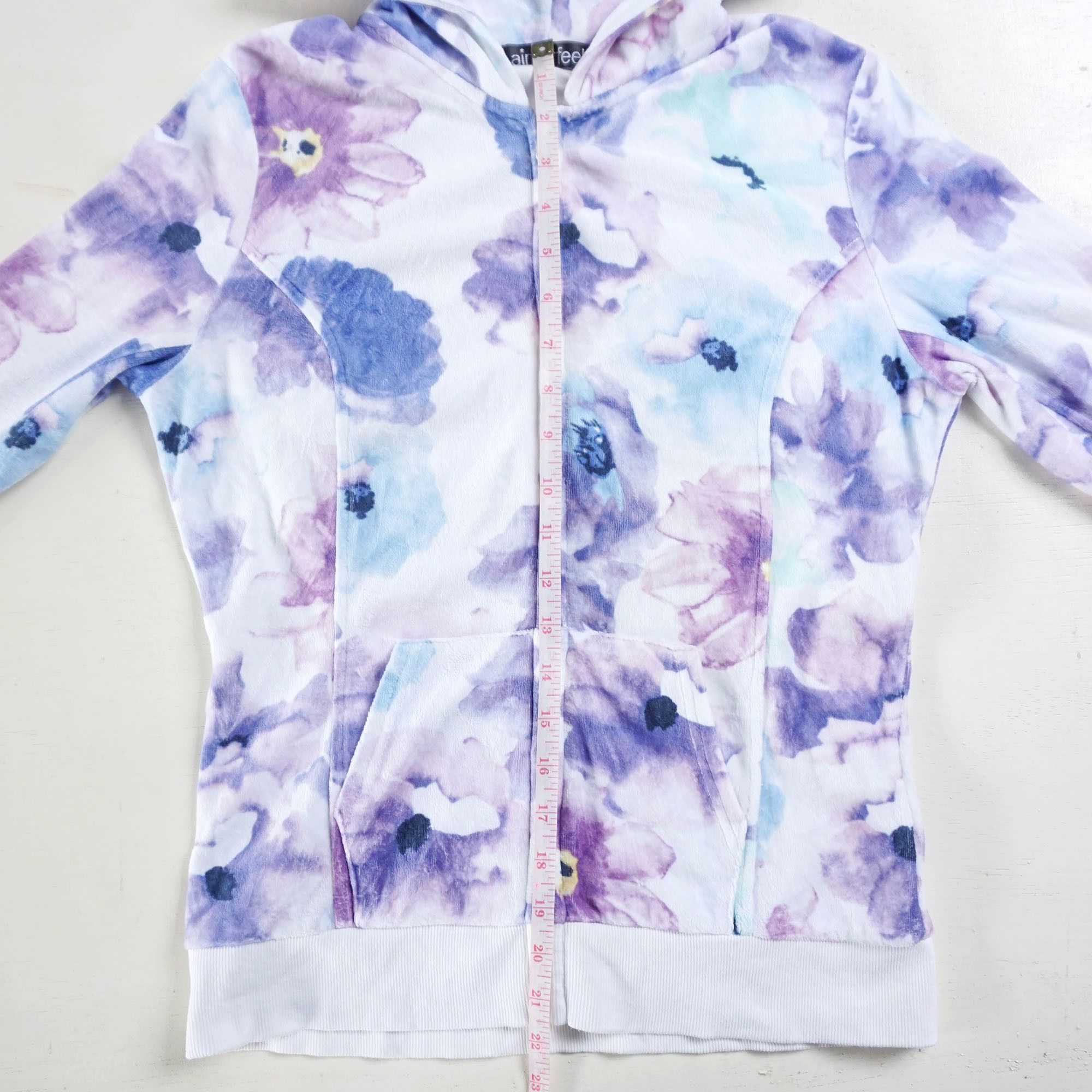 Japanese Brand AIMERFEEL Floral Pastel Watercolour Zipper Hoodie Size M / US 6-8 / IT 42-44 - 10 Thumbnail