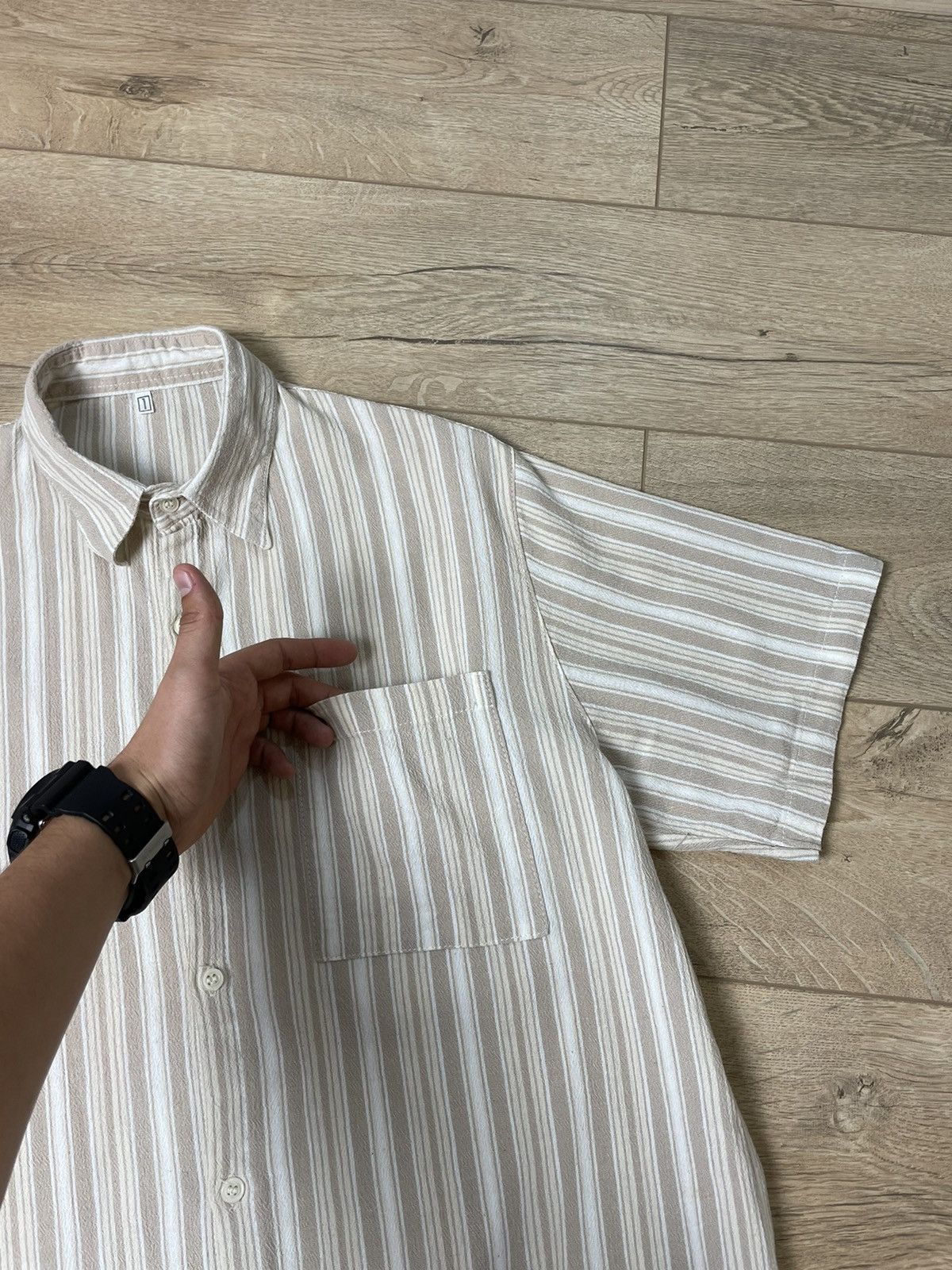 Other Vintage Striped Beige Hawaiian Shirt Tee Size M Size US M / EU 48-50 / 2 - 6 Thumbnail