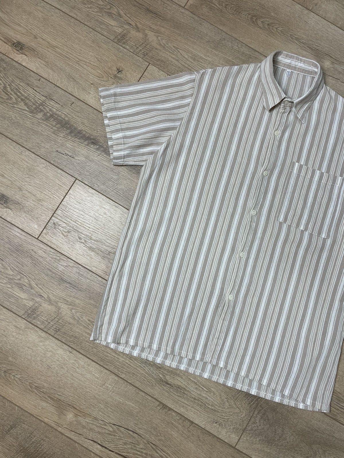Other Vintage Striped Beige Hawaiian Shirt Tee Size M Size US M / EU 48-50 / 2 - 2 Thumbnail
