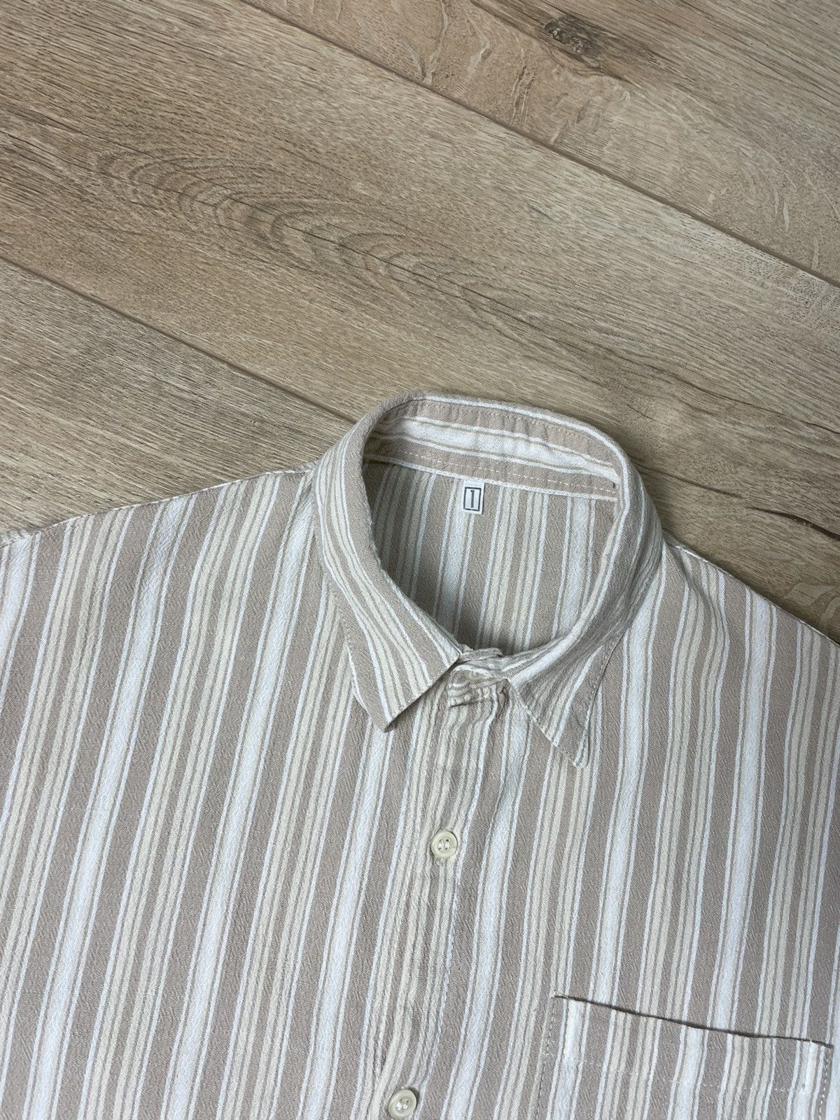 Other Vintage Striped Beige Hawaiian Shirt Tee Size M Size US M / EU 48-50 / 2 - 4 Thumbnail