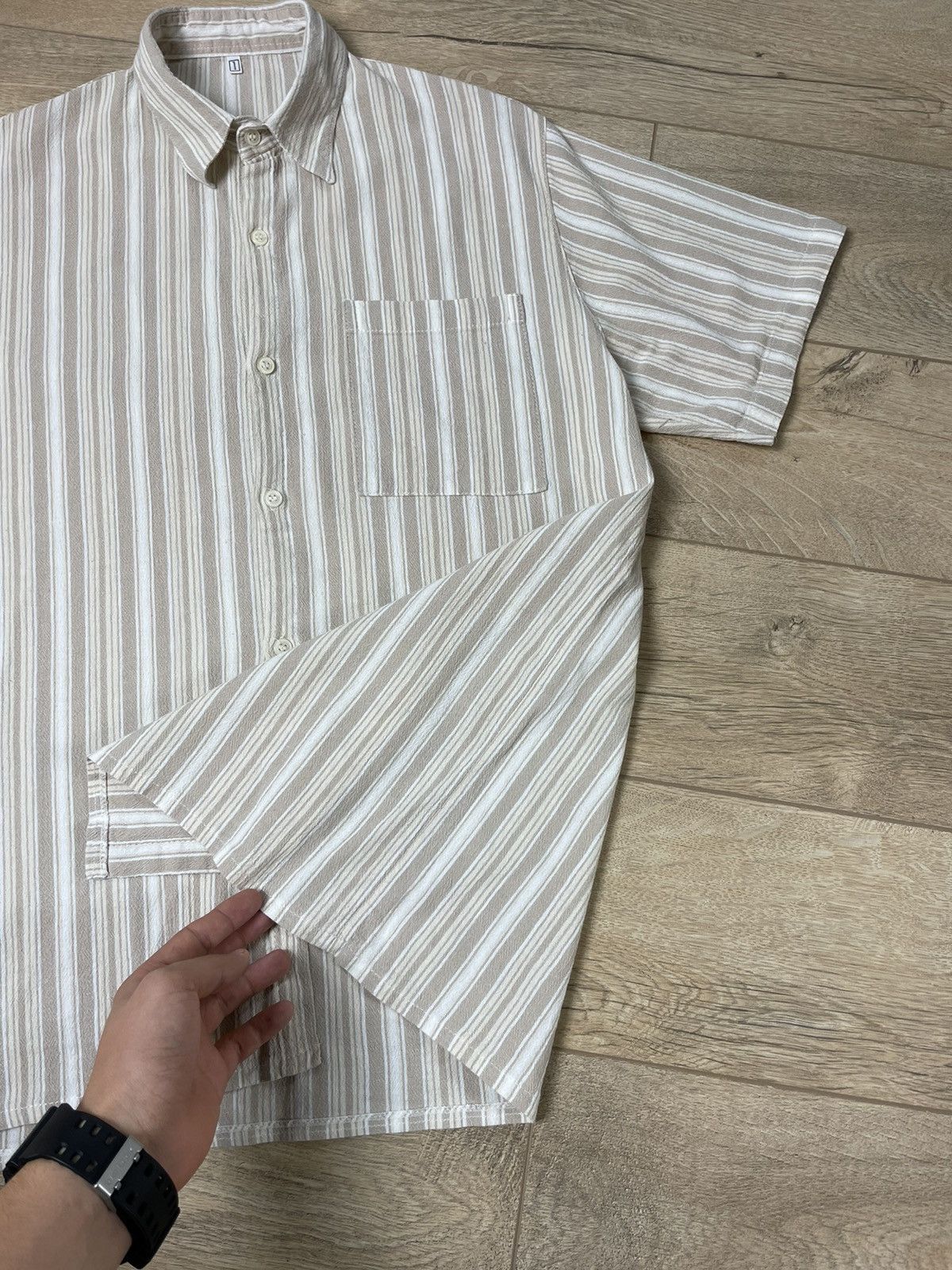 Other Vintage Striped Beige Hawaiian Shirt Tee Size M Size US M / EU 48-50 / 2 - 5 Thumbnail