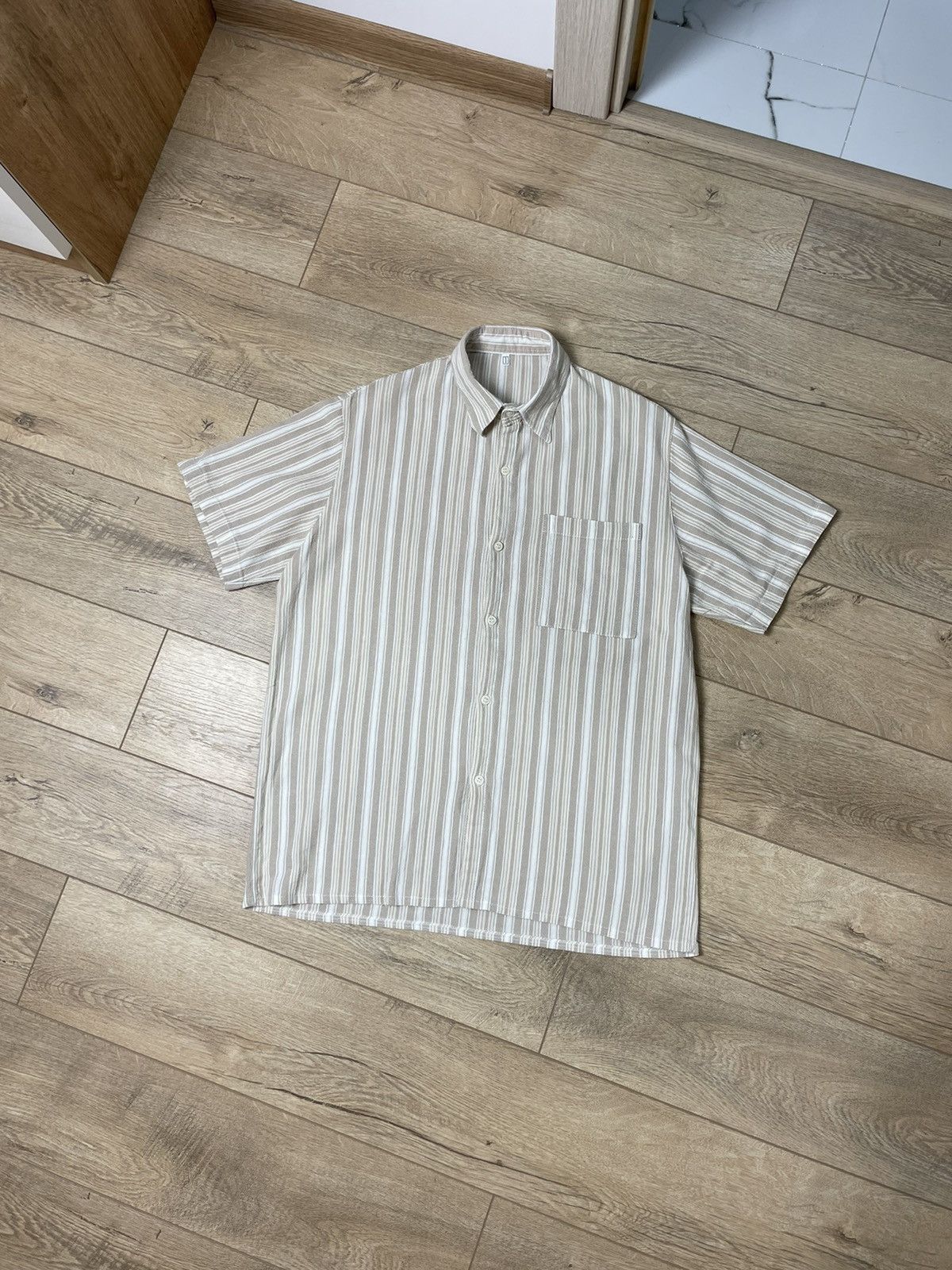 Other Vintage Striped Beige Hawaiian Shirt Tee Size M Size US M / EU 48-50 / 2 - 1 Thumbnail