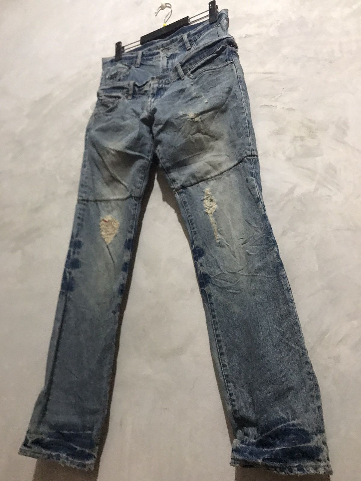 Japanese Brand × PPFM × Vintage Double Waist PPFM Distressed Denim -J2805 Size US 33 - 2 Thumbnail