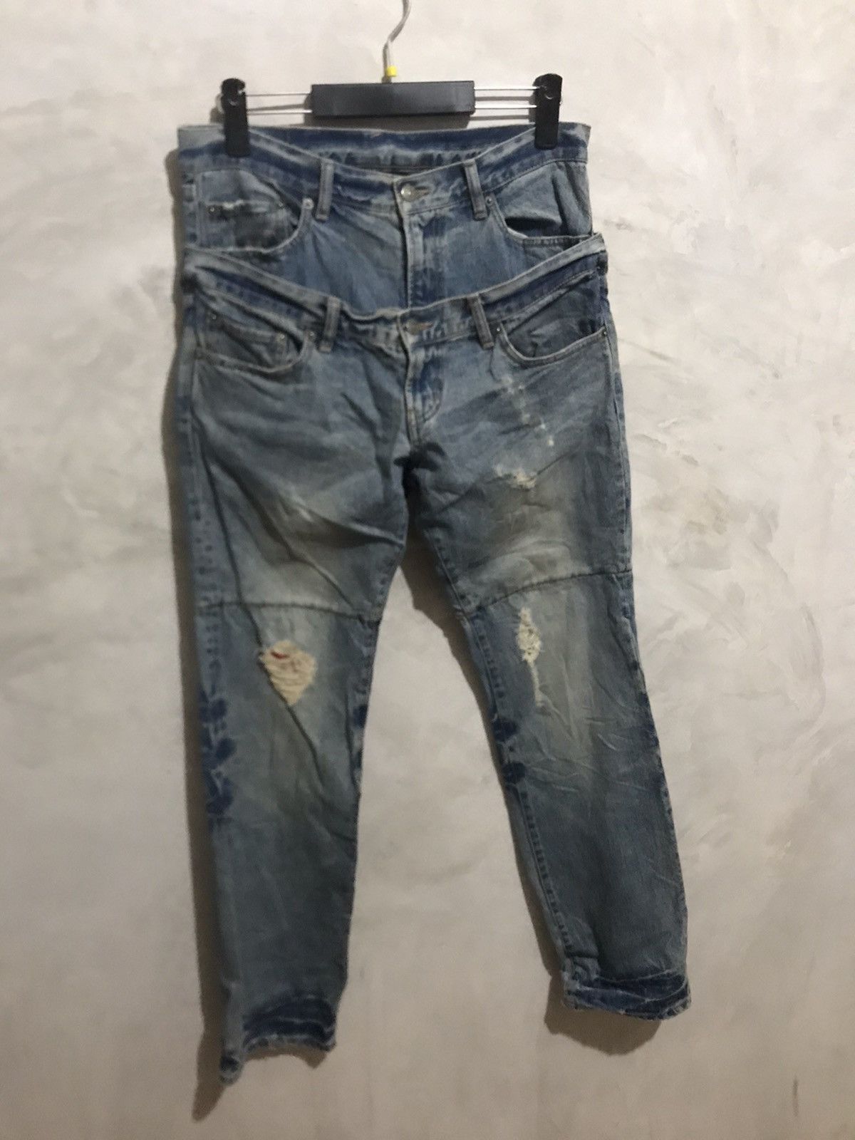 Japanese Brand × PPFM × Vintage Double Waist PPFM Distressed Denim -J2805 Size US 33 - 1 Thumbnail