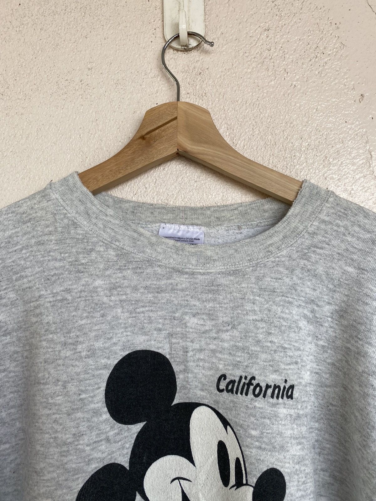 Mickey Mouse × Tultex × Vintage Vintage 90s Mickey Mouse Sweatshirt Mirror Print Size US L / EU 52-54 / 3 - 6 Thumbnail