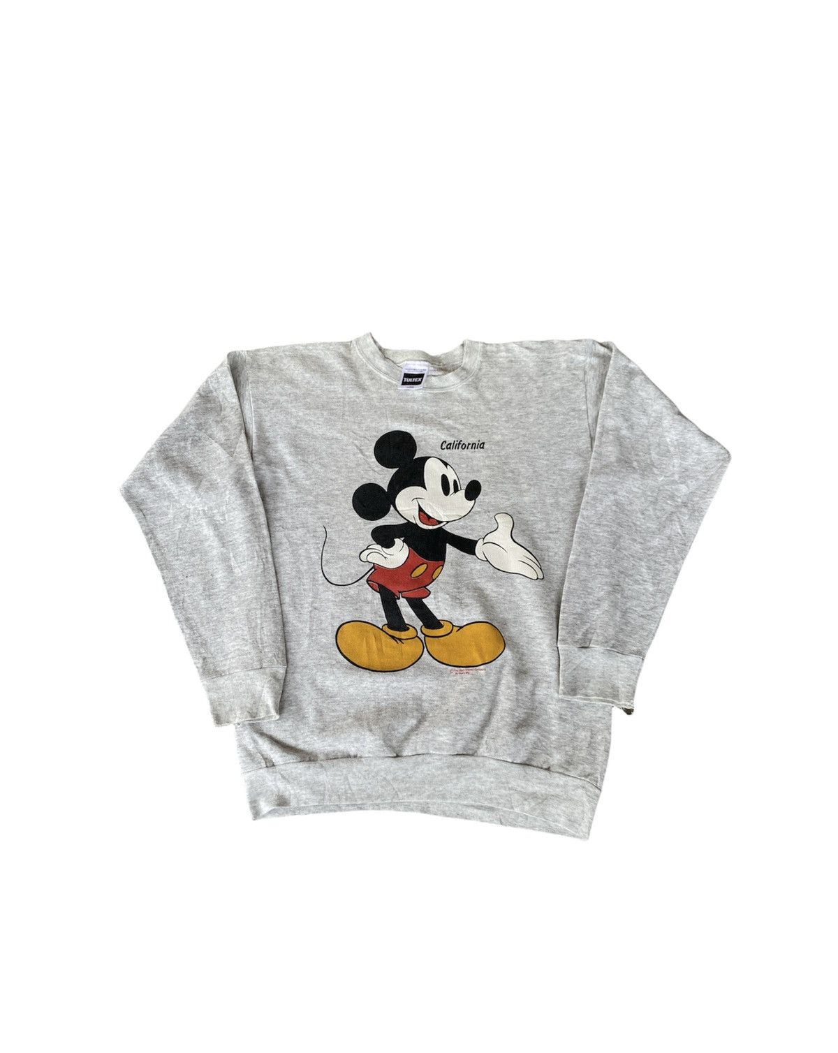 Mickey Mouse × Tultex × Vintage Vintage 90s Mickey Mouse Sweatshirt Mirror Print Size US L / EU 52-54 / 3 - 1 Thumbnail