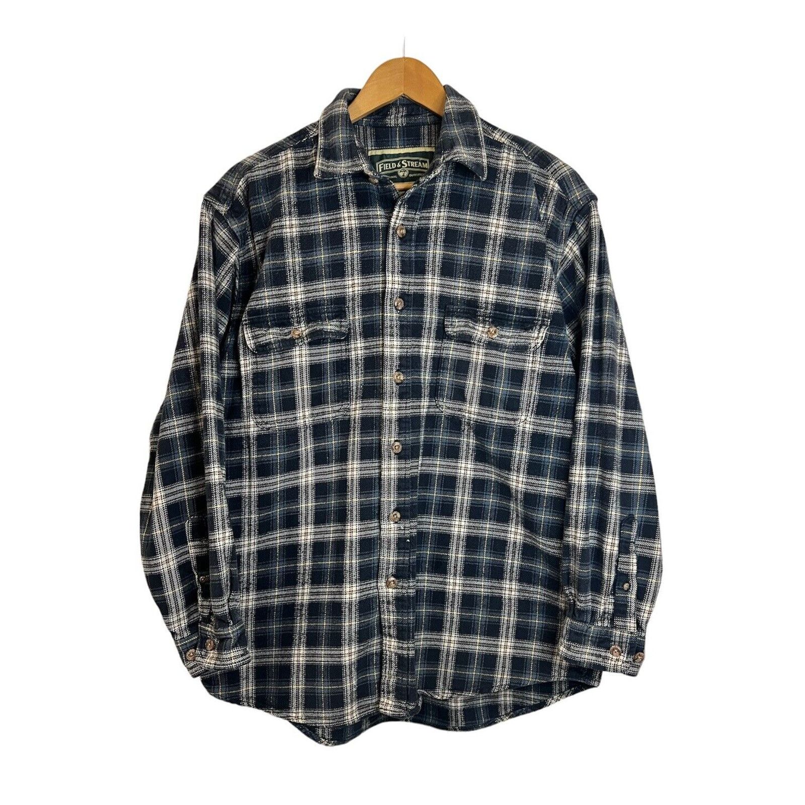 Field And Stream Vintage Field & Stream Heavy Flannel L Blue Plaid Mens