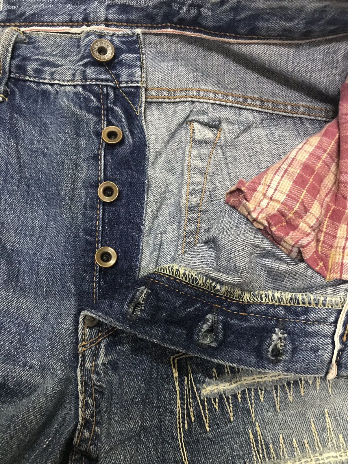 Edwin Vintage Edwin 505 patchwork half selvedge denim Size US 32 / EU 48 - 15 Thumbnail