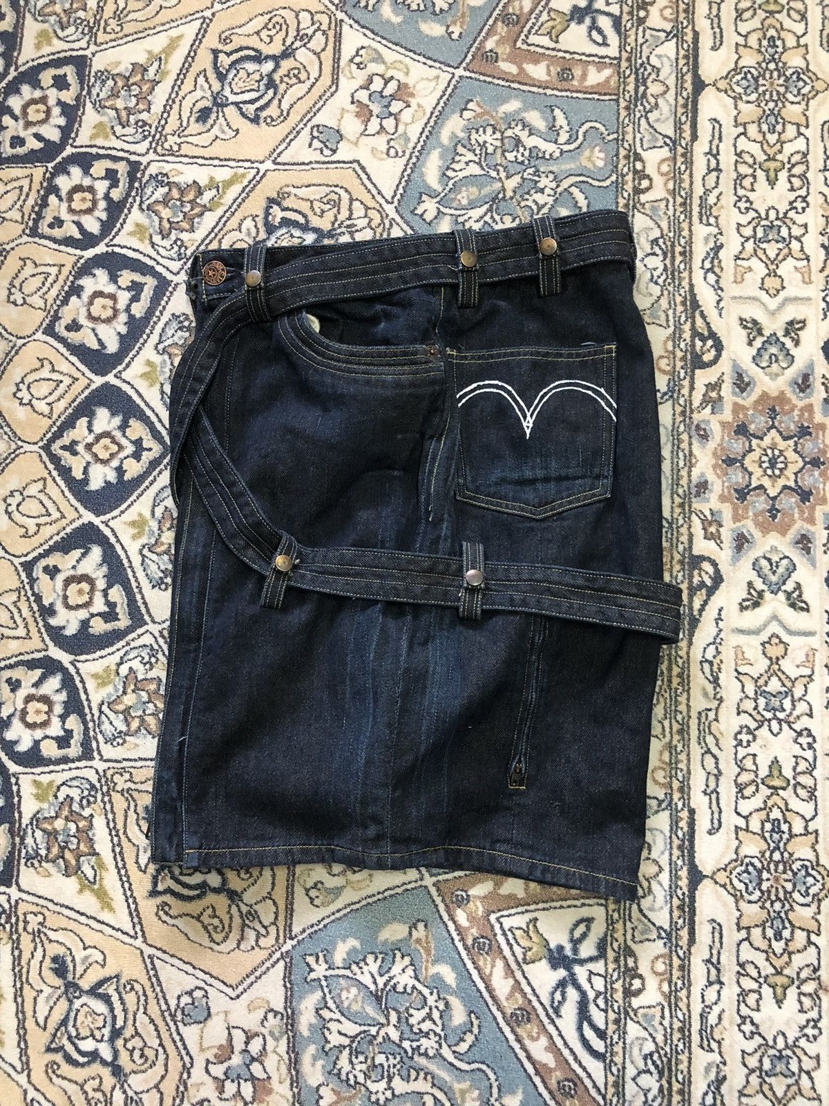 Levi's Vintage Levis Red Bondage Punk Denim Mini Skirt Size 27" / US 4 / IT 40 - 4 Thumbnail