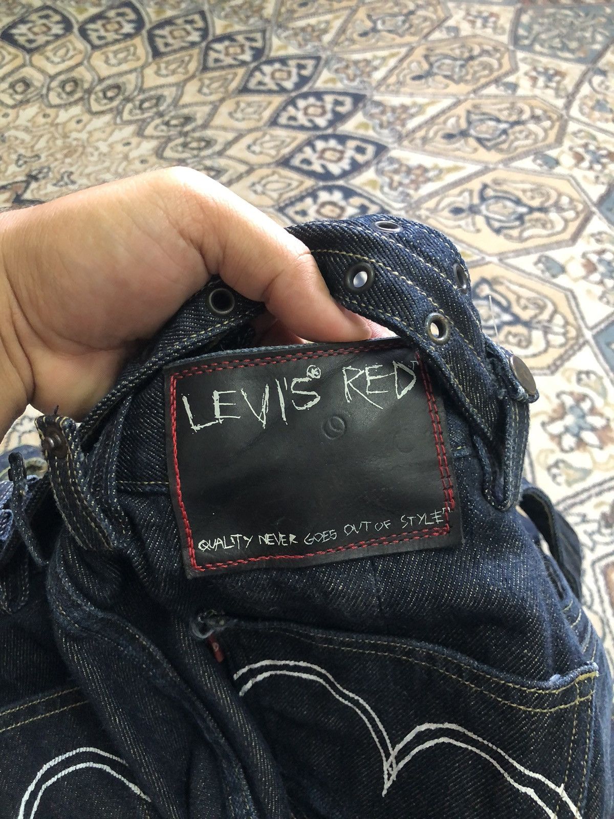 Levi's Vintage Levis Red Bondage Punk Denim Mini Skirt Size 27" / US 4 / IT 40 - 17 Thumbnail