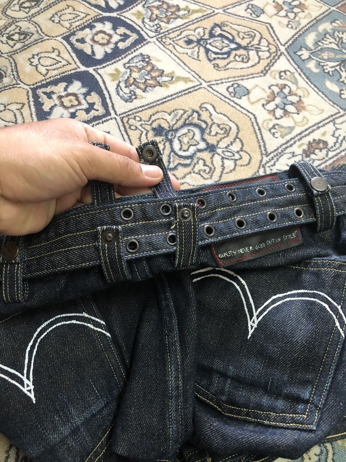 Levi's Vintage Levis Red Bondage Punk Denim Mini Skirt Size 27" / US 4 / IT 40 - 10 Thumbnail