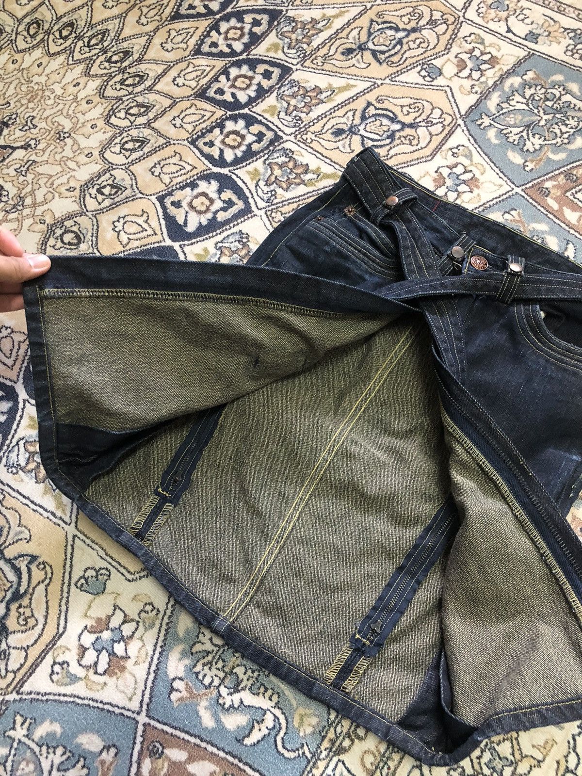 Levi's Vintage Levis Red Bondage Punk Denim Mini Skirt Size 27" / US 4 / IT 40 - 15 Thumbnail