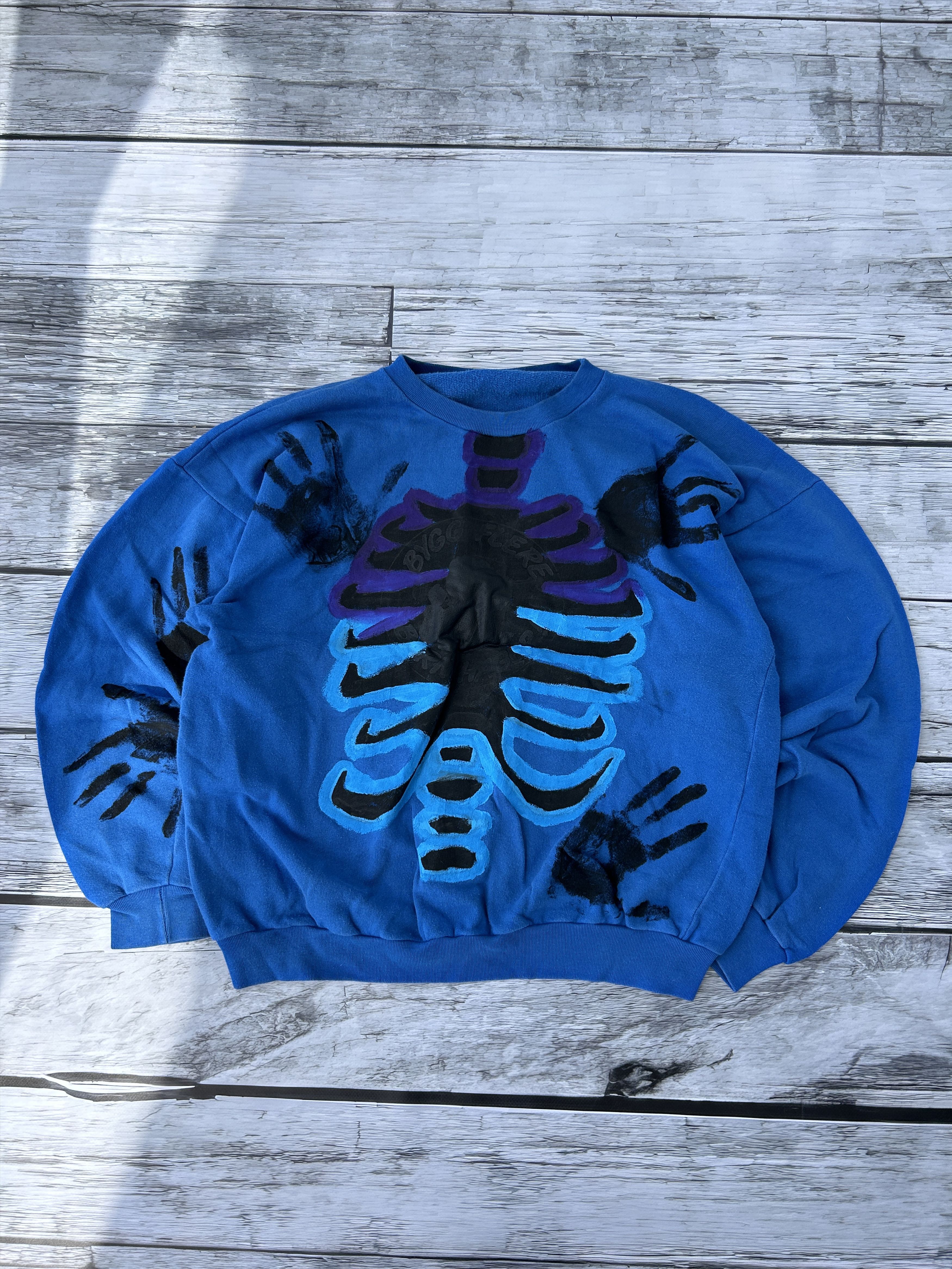 Vintage Vitage Nike Style X-ray Skeleton Hoodie Sweatshirt 90s Size US M / EU 48-50 / 2 - 1 Thumbnail