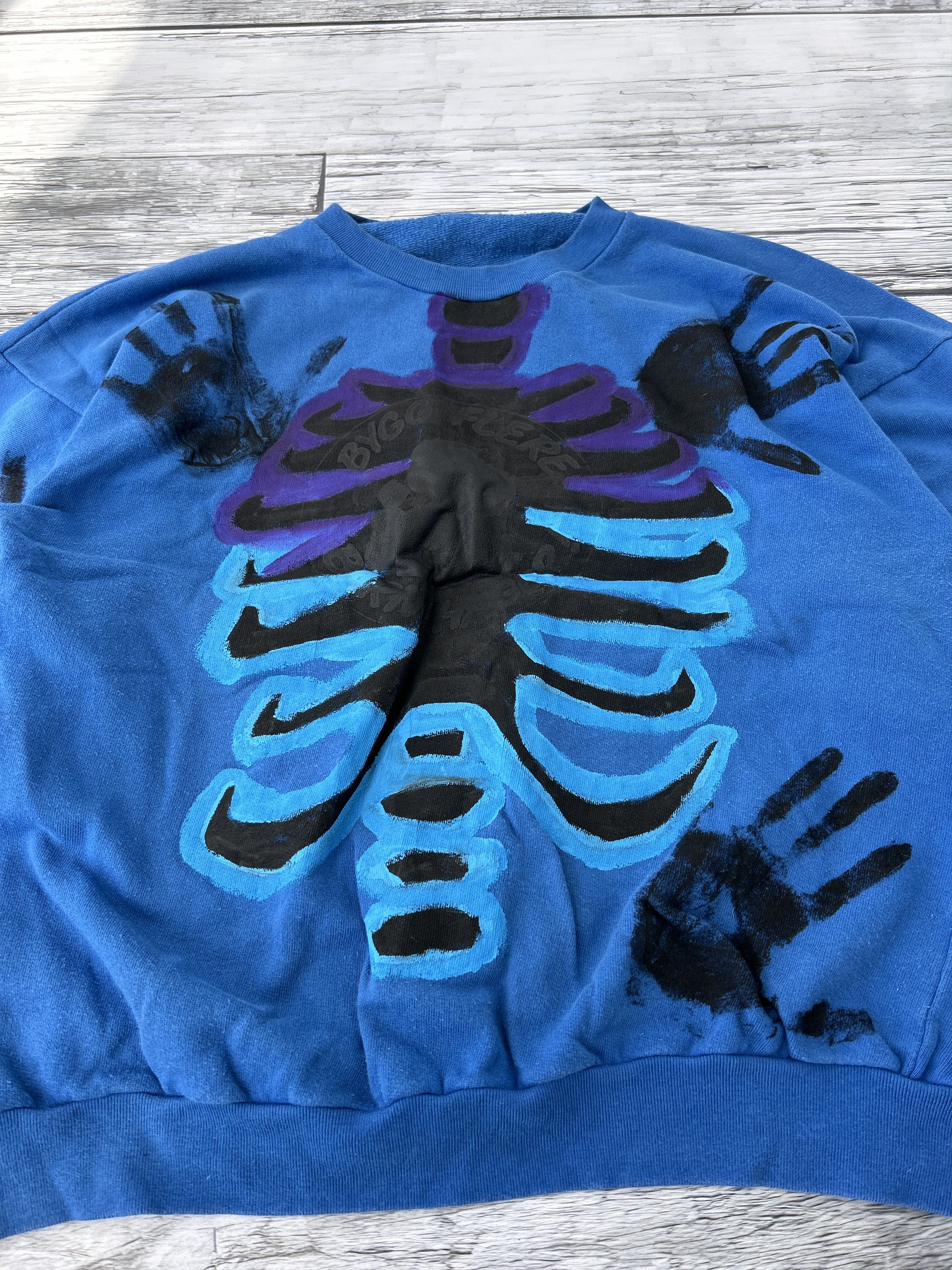 Vintage Vitage Nike Style X-ray Skeleton Hoodie Sweatshirt 90s Size US M / EU 48-50 / 2 - 5 Thumbnail
