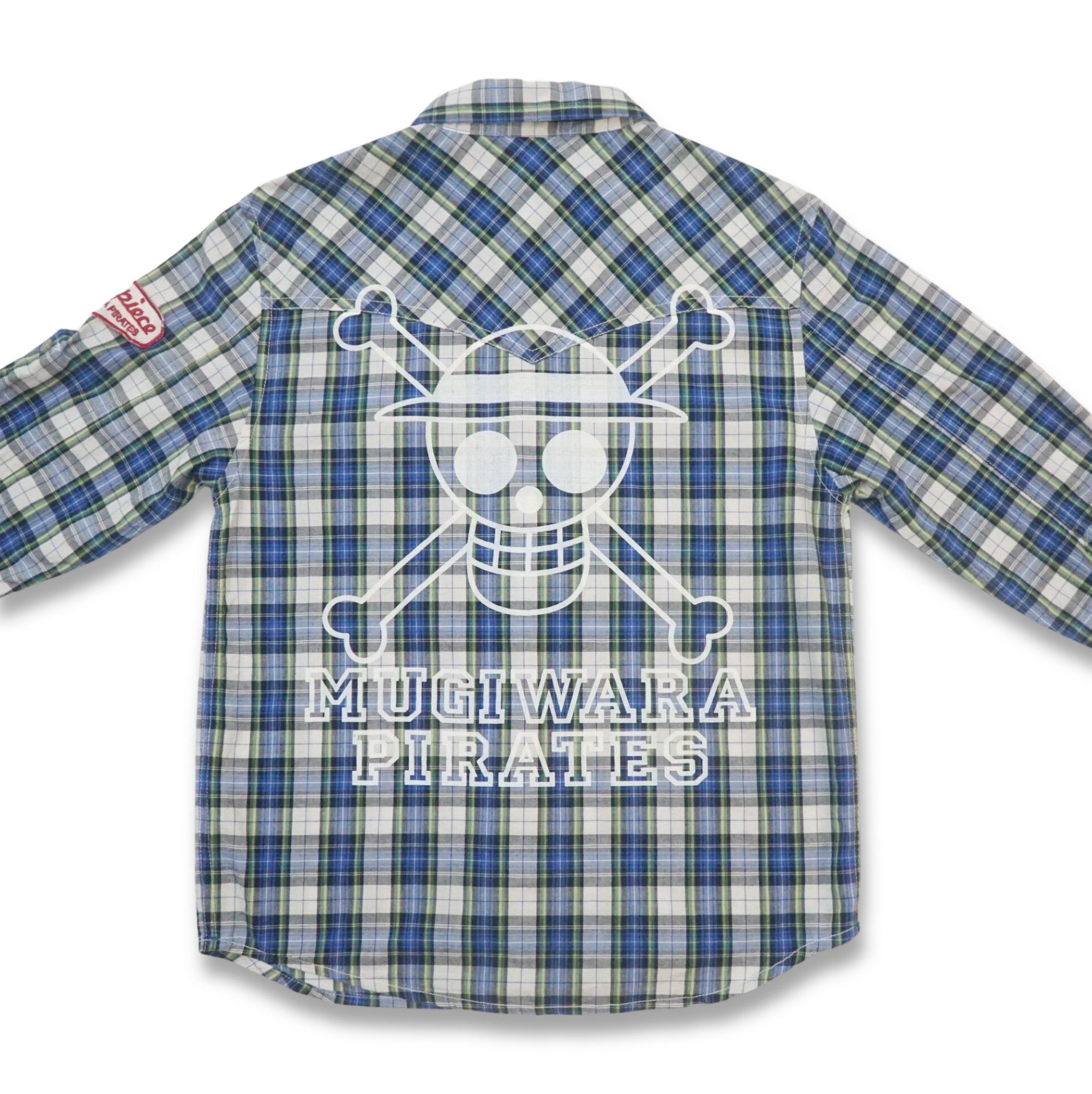 Anime × Japanese Brand × One Piece ONE PIECE Anime Patched & Printed Plaid Shirt Size M / US 6-8 / IT 42-44 - 1 Thumbnail