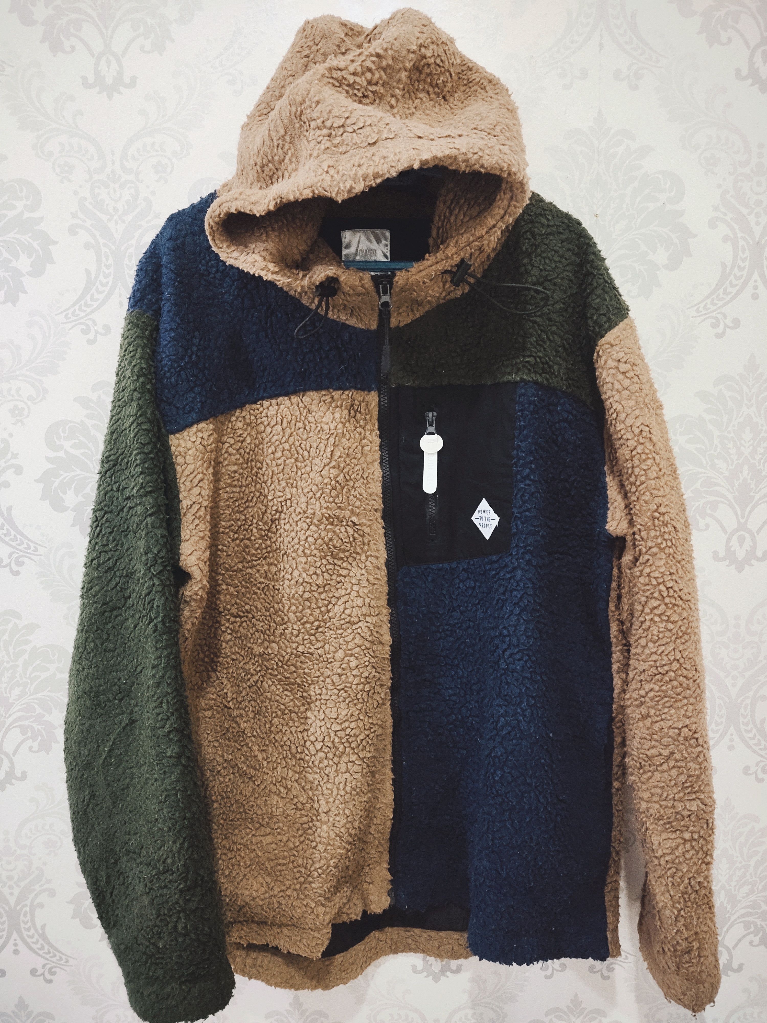 image of Sherpa Fleece Hoodies Jacket, Men's (Size Large)