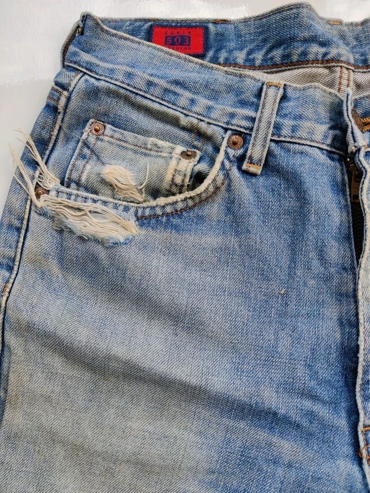 Edwin VINTAGE EDWIN 503 DISTRESSED DENIM Size US 29 - 11 Thumbnail