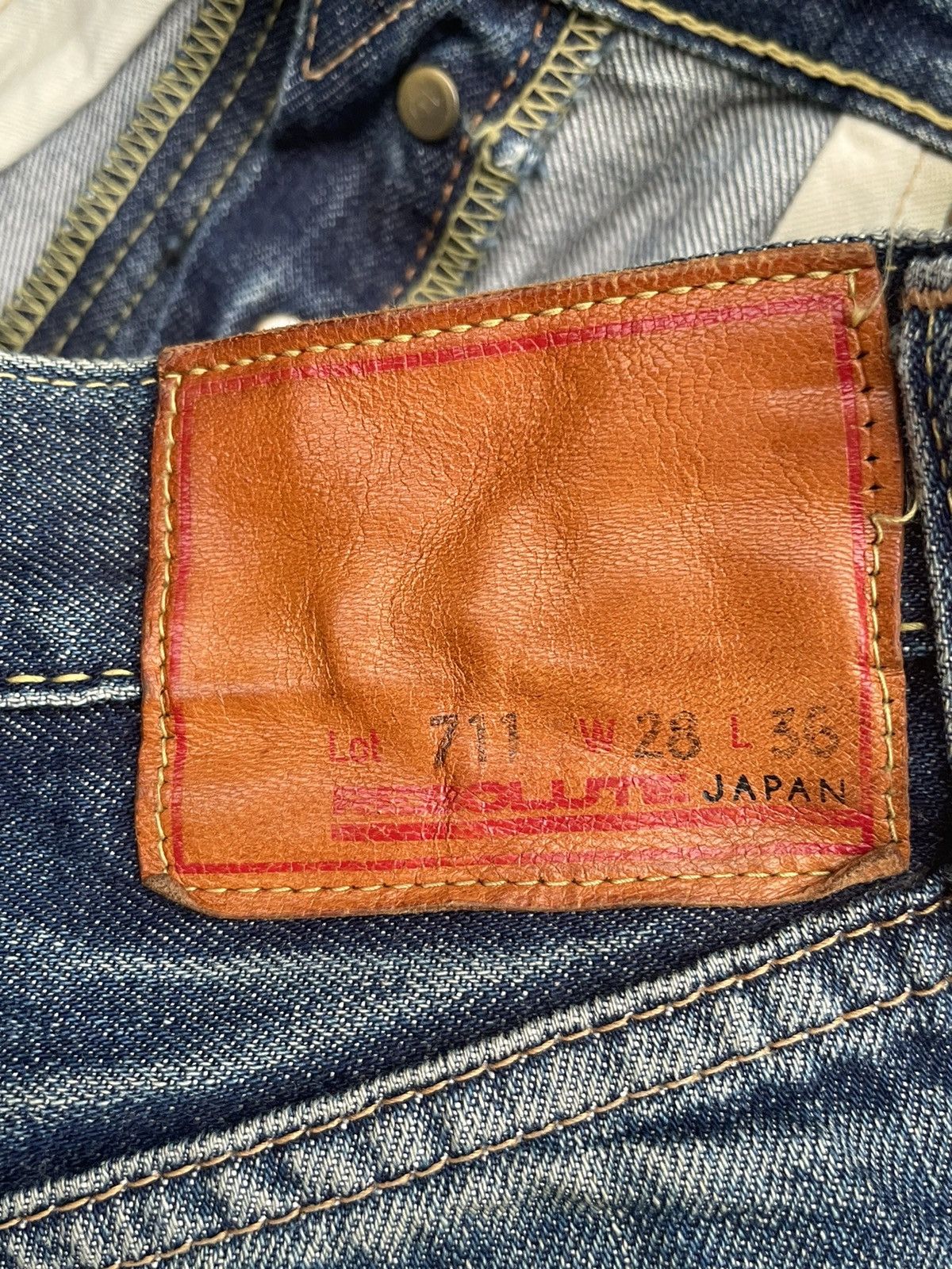 RESOLUTE × Vintage Vintage Resolute Selvedge Denim Distresed Rework Size US 29 - 20 Thumbnail