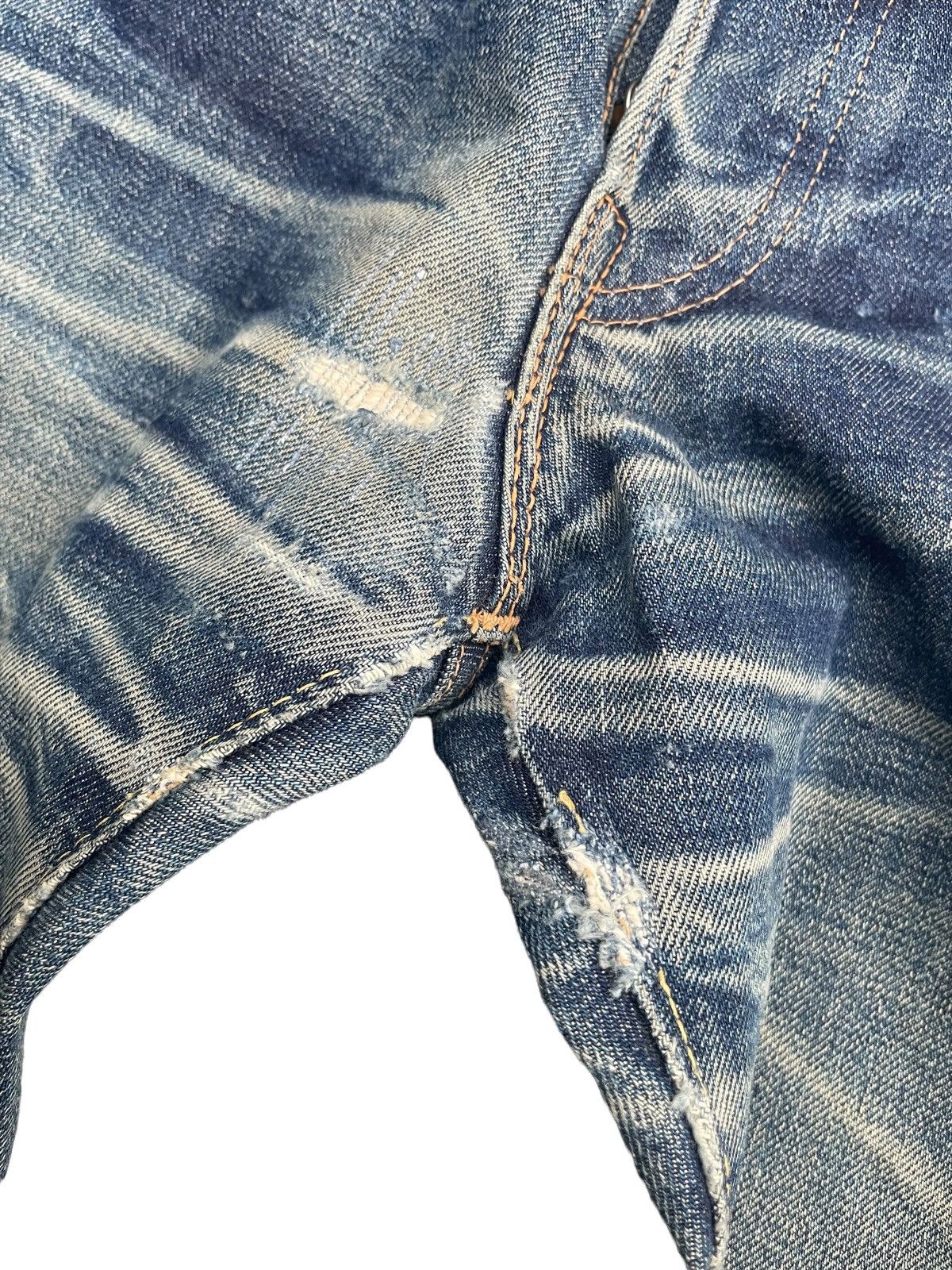 RESOLUTE × Vintage Vintage Resolute Selvedge Denim Distresed Rework Size US 29 - 8 Thumbnail