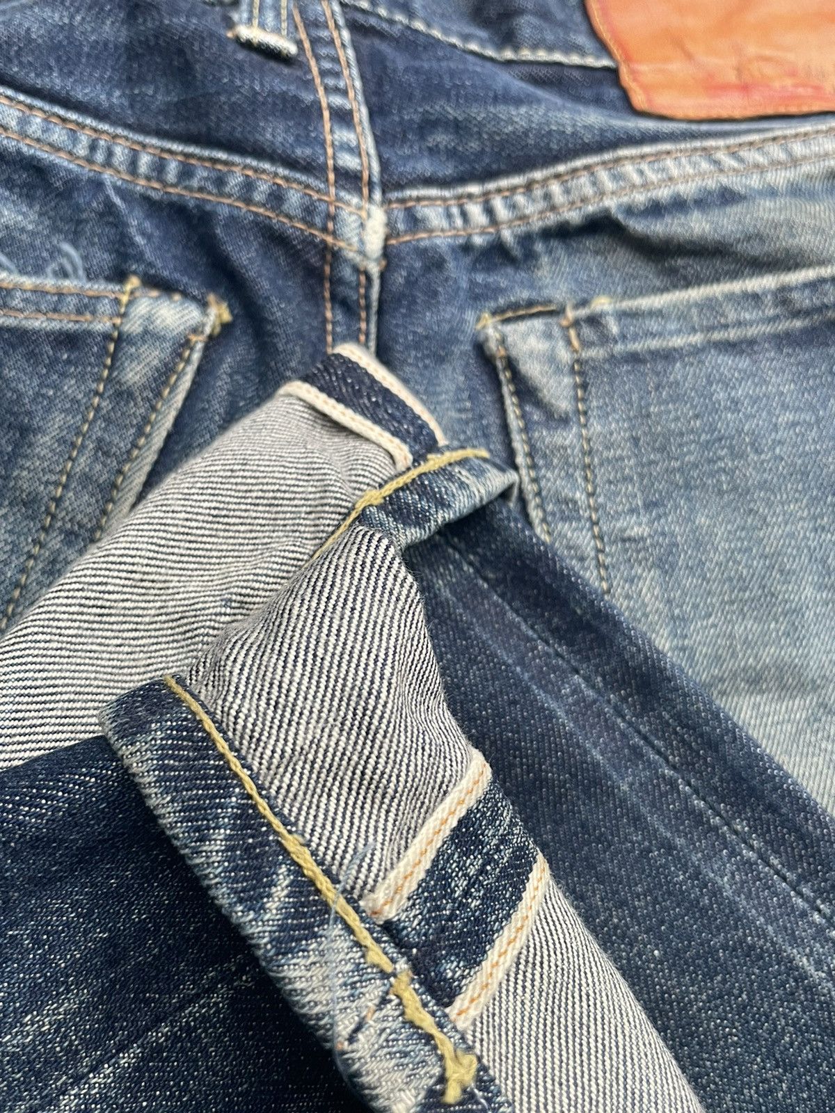 RESOLUTE × Vintage Vintage Resolute Selvedge Denim Distresed Rework Size US 29 - 21 Thumbnail