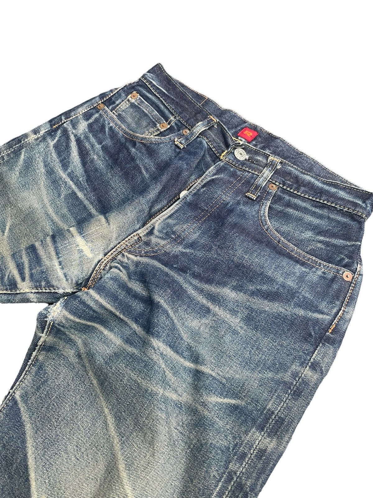 RESOLUTE × Vintage Vintage Resolute Selvedge Denim Distresed Rework Size US 29 - 9 Thumbnail