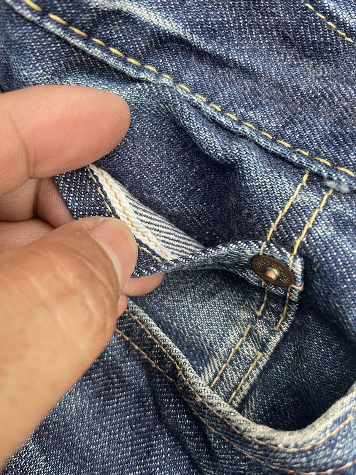 RESOLUTE × Vintage Vintage Resolute Selvedge Denim Distresed Rework Size US 29 - 25 Thumbnail