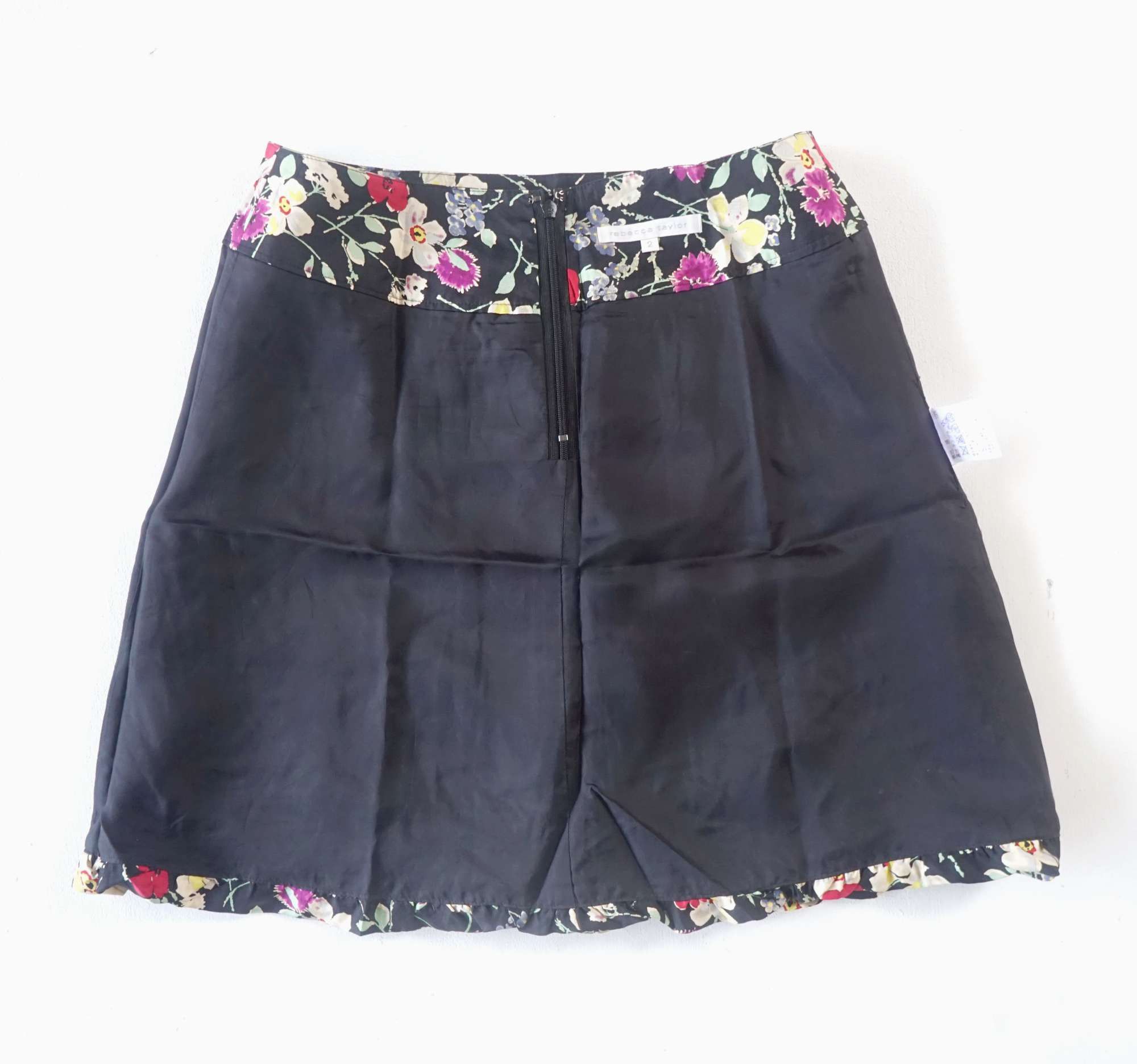 Rebecca Taylor REBECCA TAYLOR Floral Design Pleated Silk Skirt Size 26" / US 2 / IT 38 - 7 Thumbnail