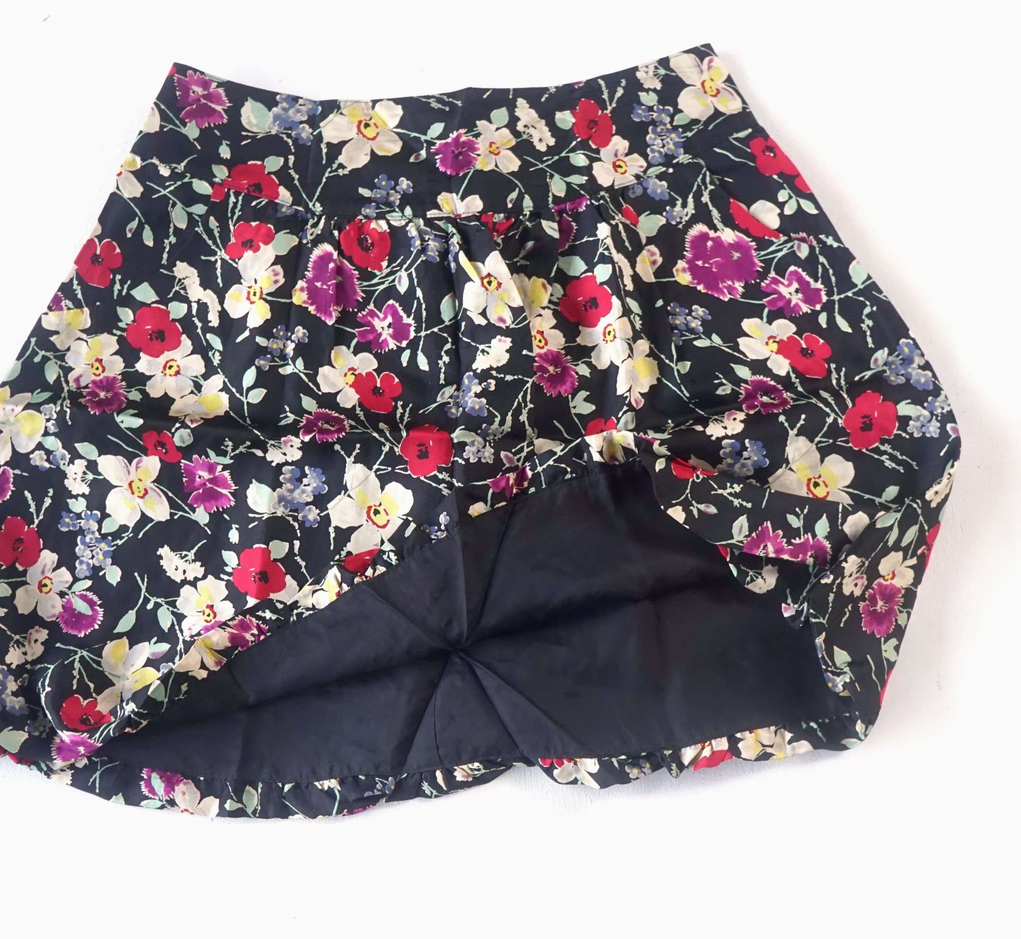 Rebecca Taylor REBECCA TAYLOR Floral Design Pleated Silk Skirt Size 26" / US 2 / IT 38 - 3 Thumbnail