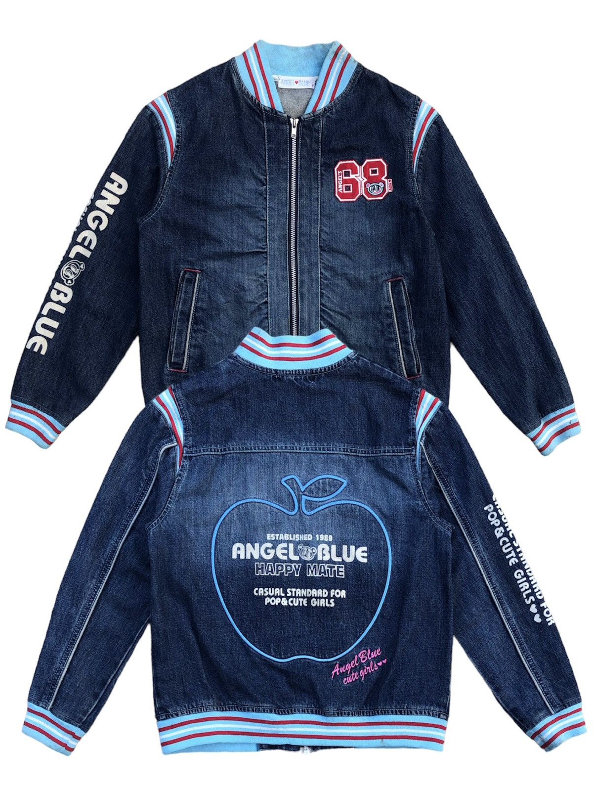 Hysteric Glamour × Japanese Brand × Vintage Angel Blue 1990s Apple Happy Mate Cute Girls Jacket Size S / US 4 / IT 40 - 1 Thumbnail