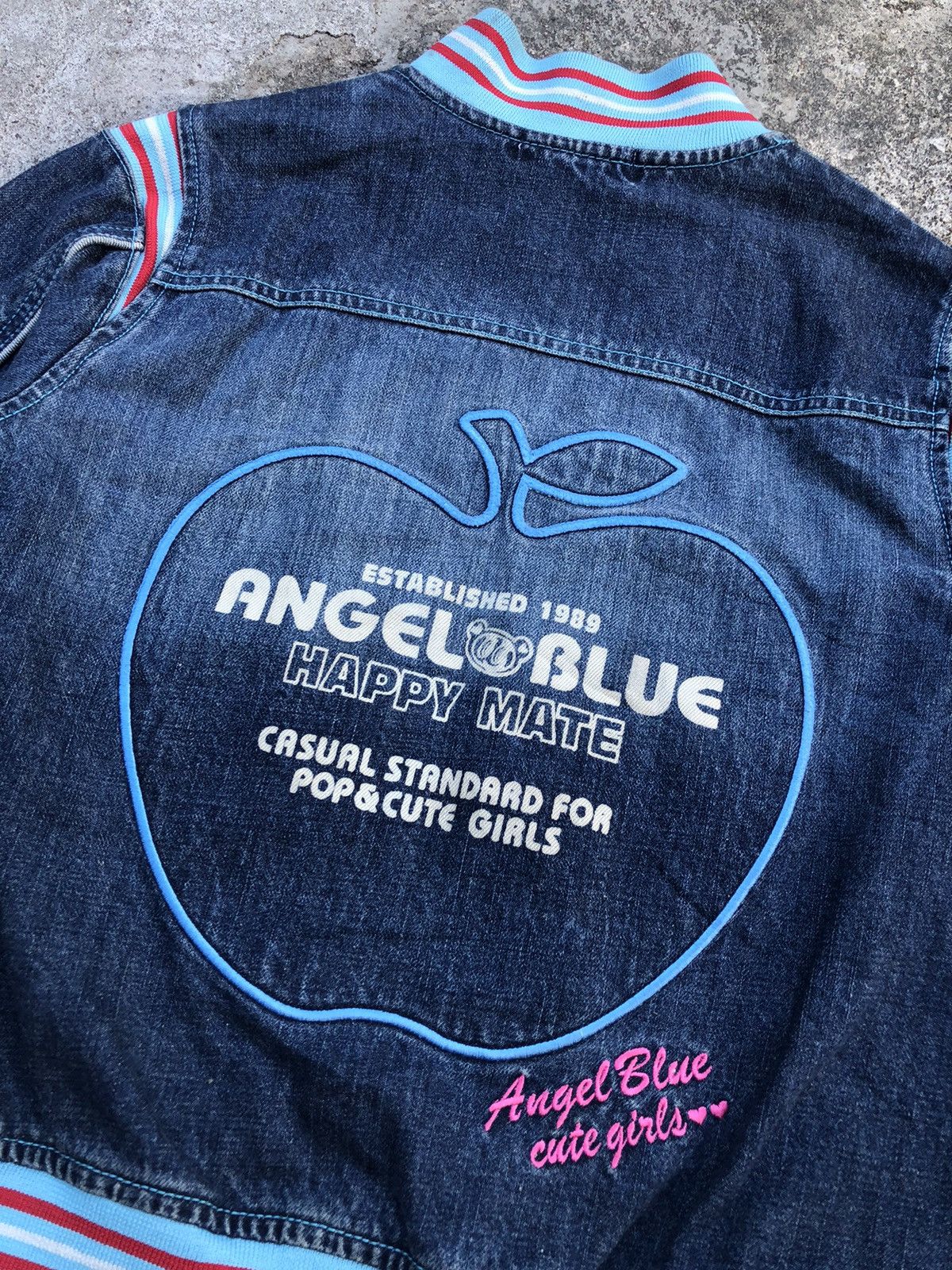Hysteric Glamour × Japanese Brand × Vintage Angel Blue 1990s Apple Happy Mate Cute Girls Jacket Size S / US 4 / IT 40 - 6 Thumbnail