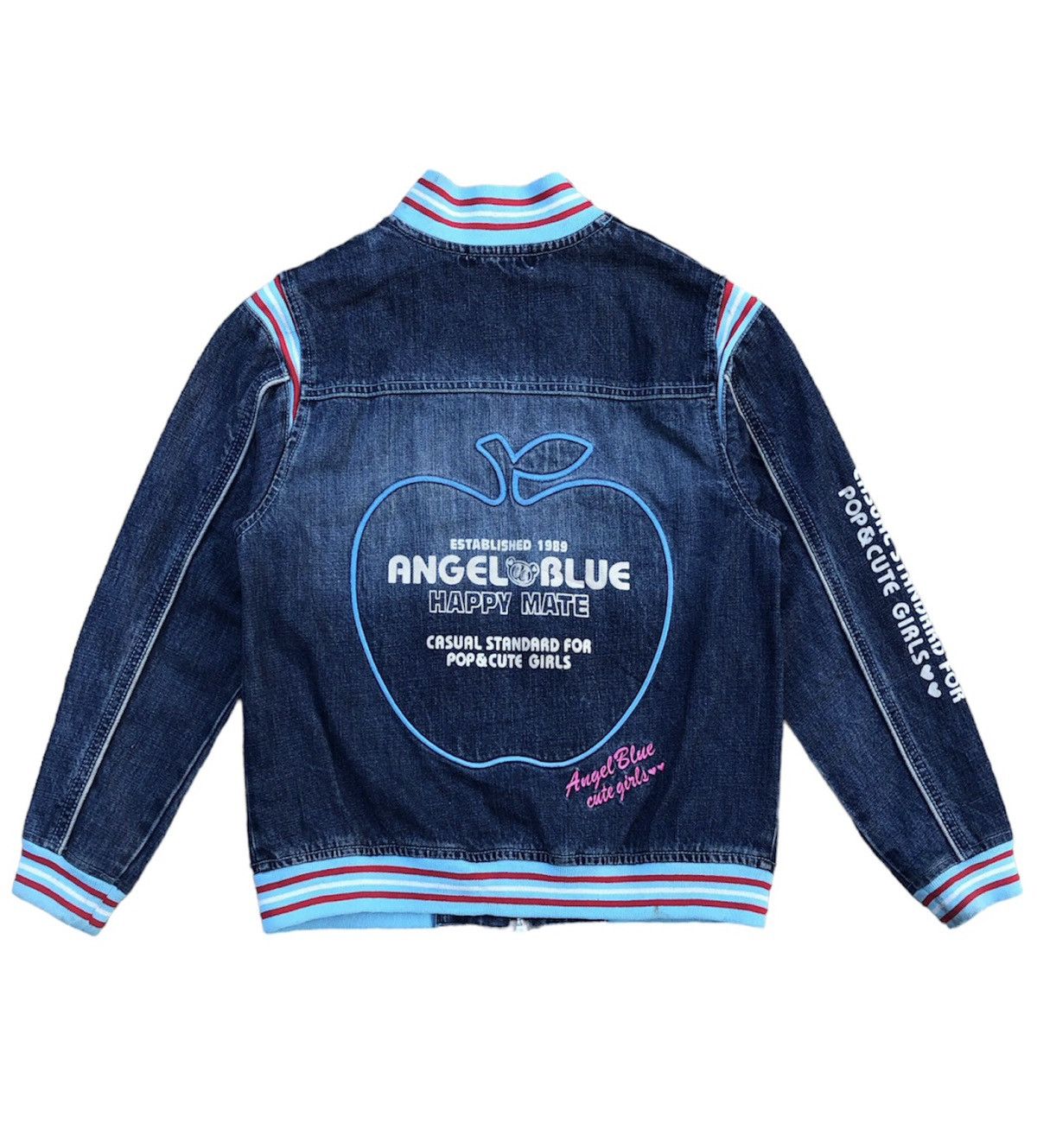 Hysteric Glamour × Japanese Brand × Vintage Angel Blue 1990s Apple Happy Mate Cute Girls Jacket Size S / US 4 / IT 40 - 2 Thumbnail