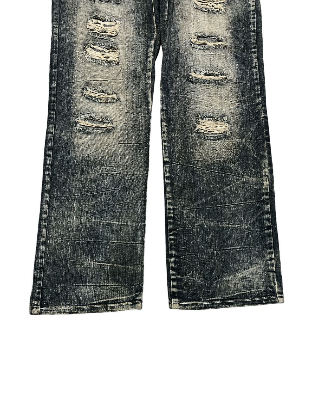 Japanese Brand × Vintage DOUBLE WAIST‼️UNKNOWN RIPPED DISTRESSED DENIM PANT Size US 34 / EU 50 - 3 Thumbnail