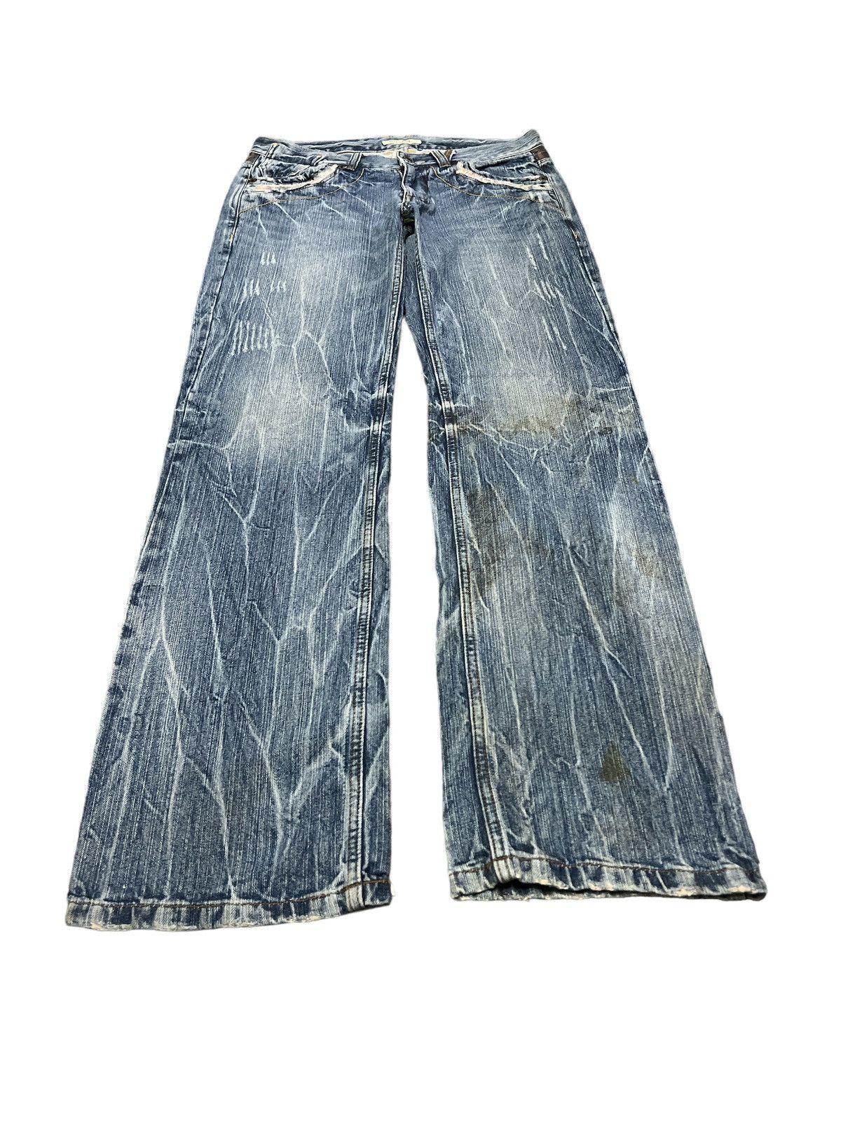 Japanese Brand × Vintage FIRE🔥OIL CAKE DISTRESSED DENIM PANT Size US 32 / EU 48 - 4 Thumbnail