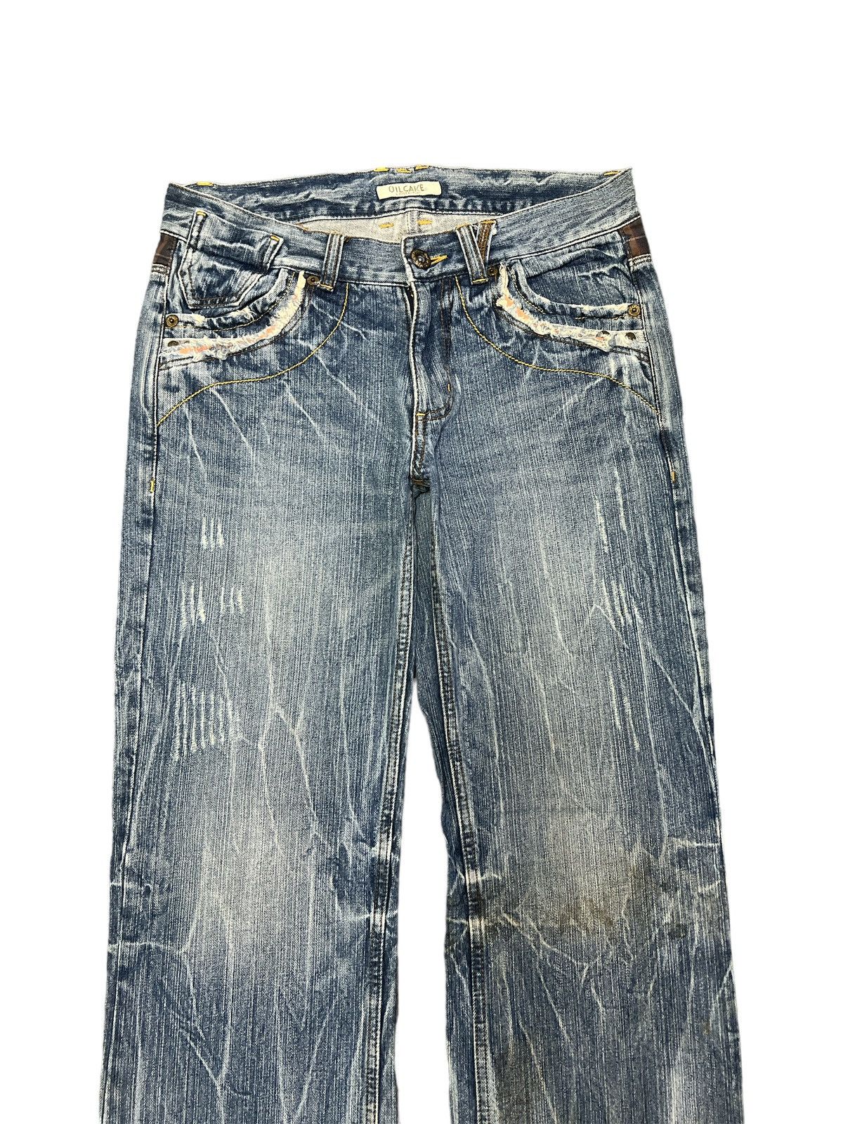 Japanese Brand × Vintage FIRE🔥OIL CAKE DISTRESSED DENIM PANT Size US 32 / EU 48 - 2 Thumbnail