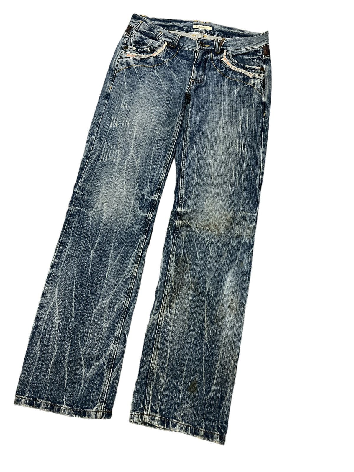 Japanese Brand × Vintage FIRE🔥OIL CAKE DISTRESSED DENIM PANT Size US 32 / EU 48 - 5 Thumbnail
