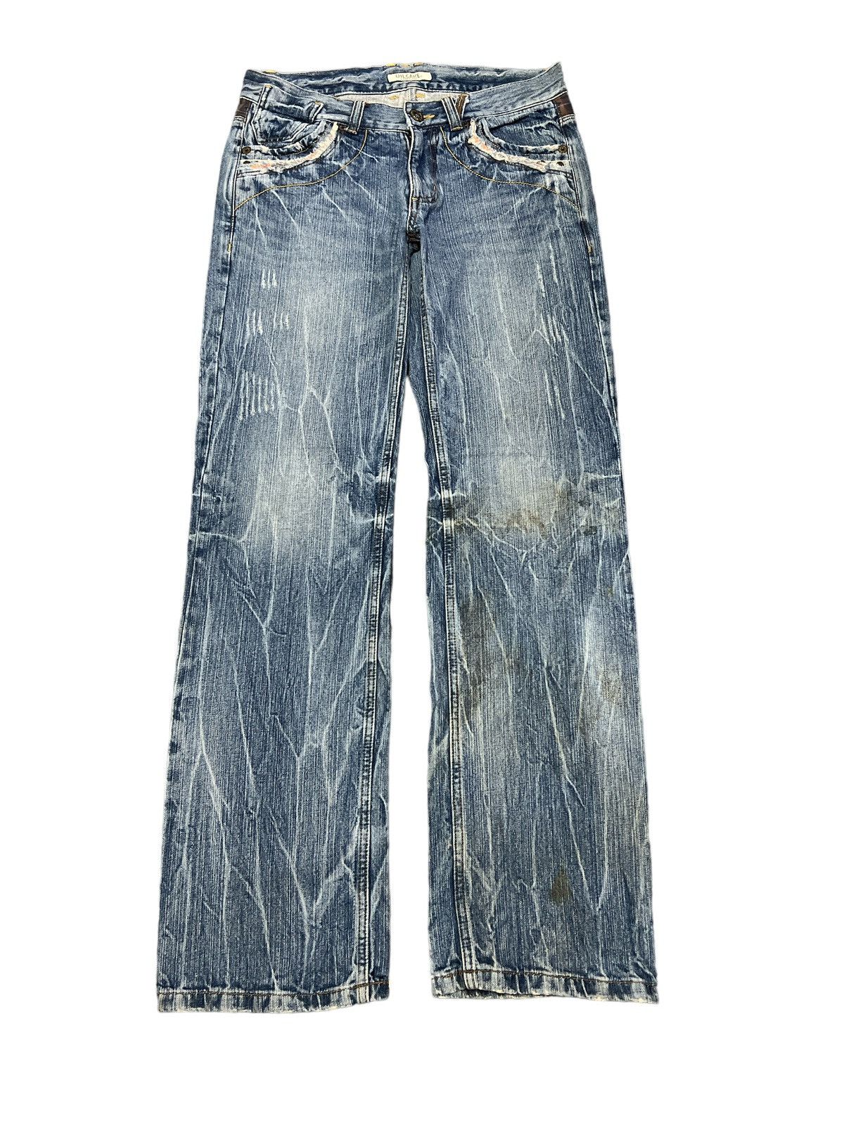 Japanese Brand × Vintage FIRE🔥OIL CAKE DISTRESSED DENIM PANT Size US 32 / EU 48 - 1 Thumbnail