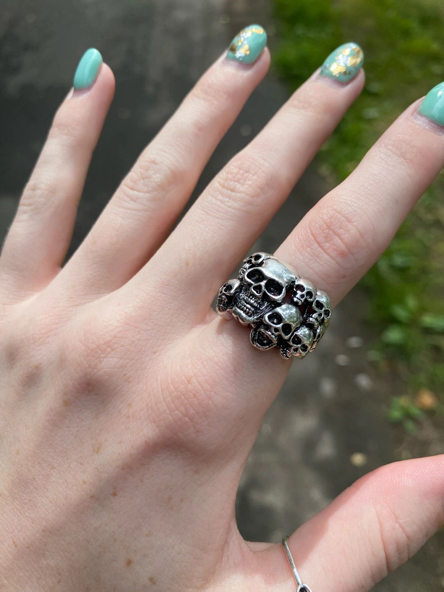 Jewelry Skull Open Ring Size ONE SIZE - 6 Thumbnail