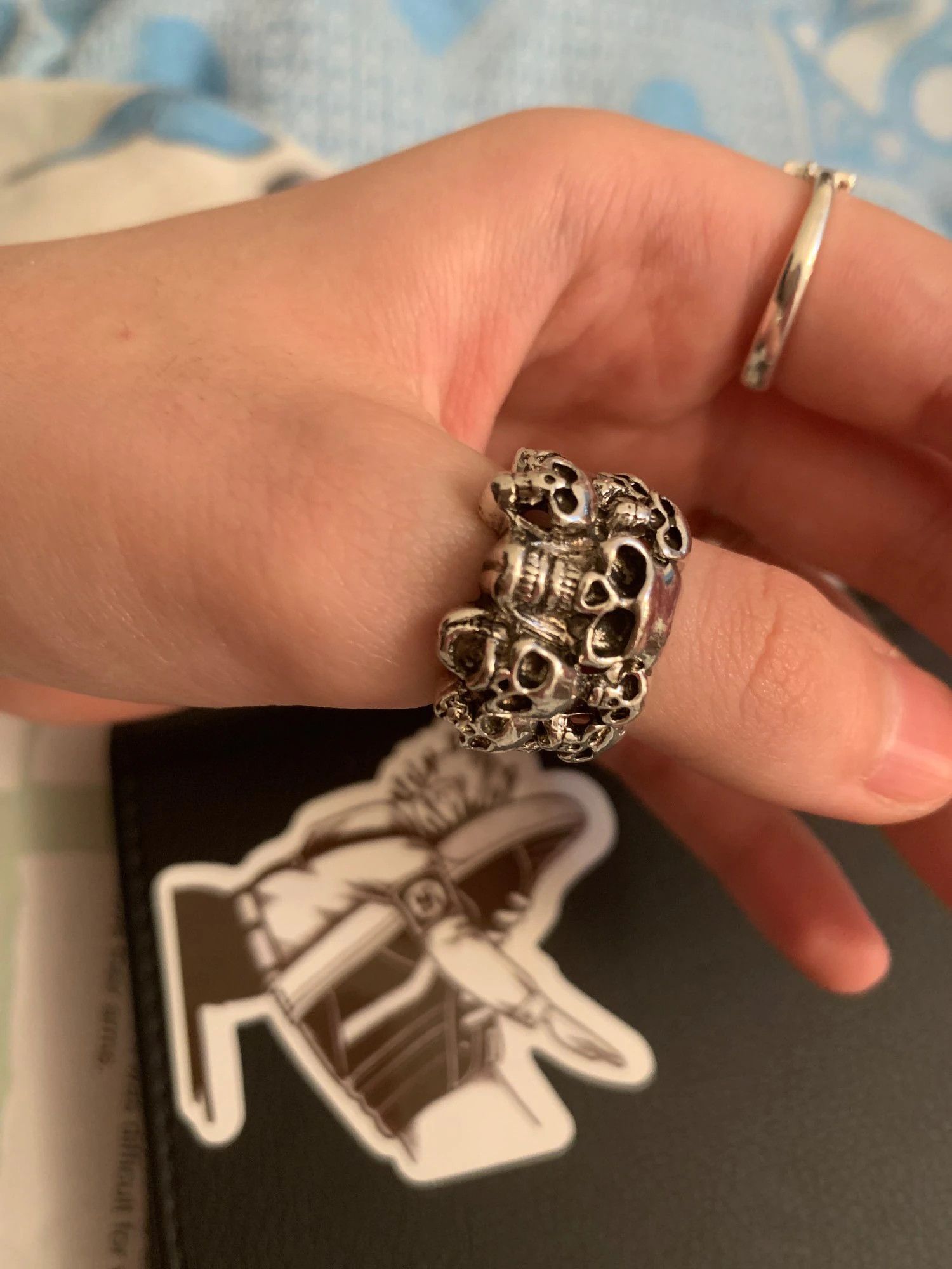 Jewelry Skull Open Ring Size ONE SIZE - 5 Thumbnail