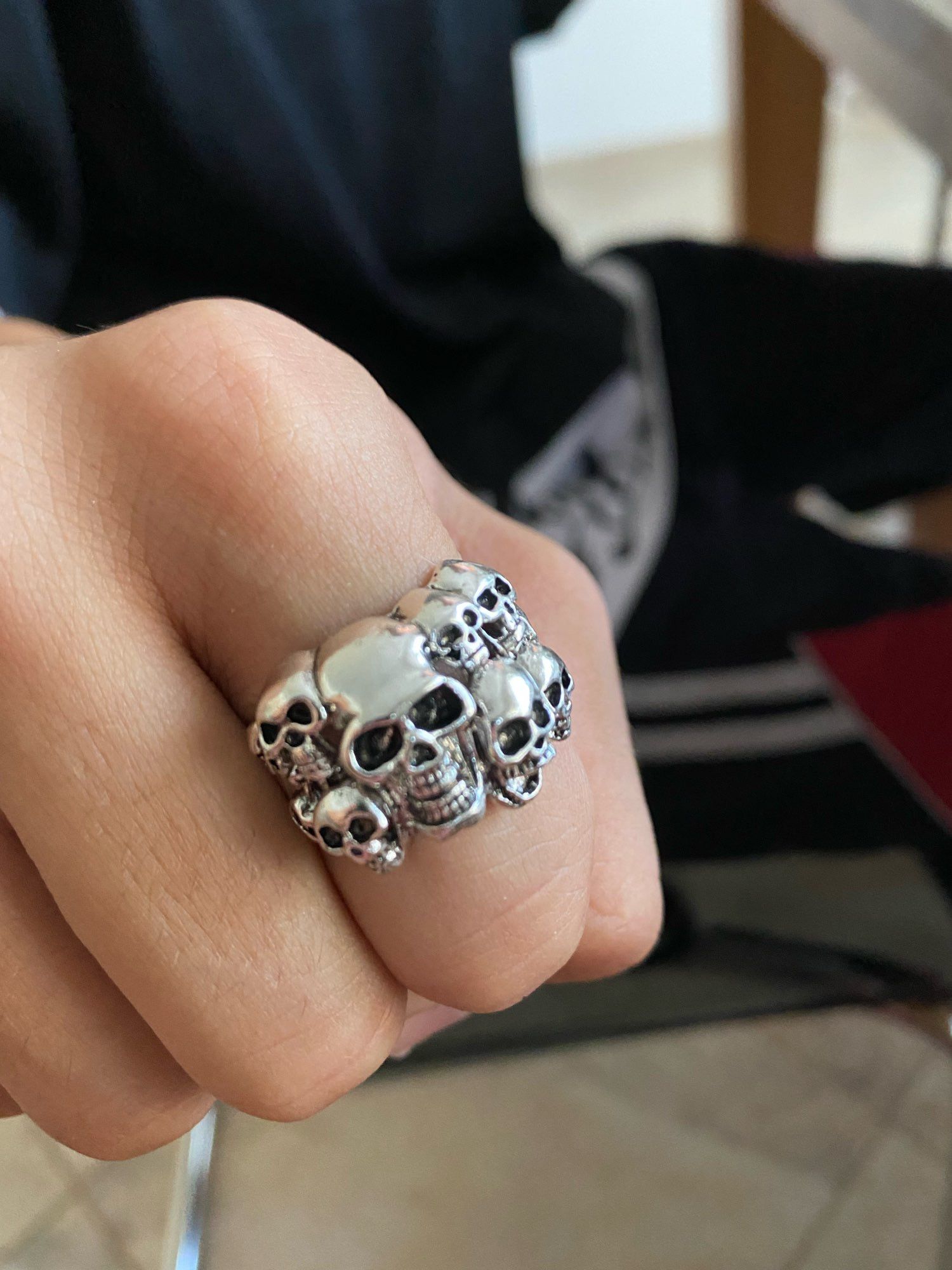 Jewelry Skull Open Ring Size ONE SIZE - 2 Thumbnail