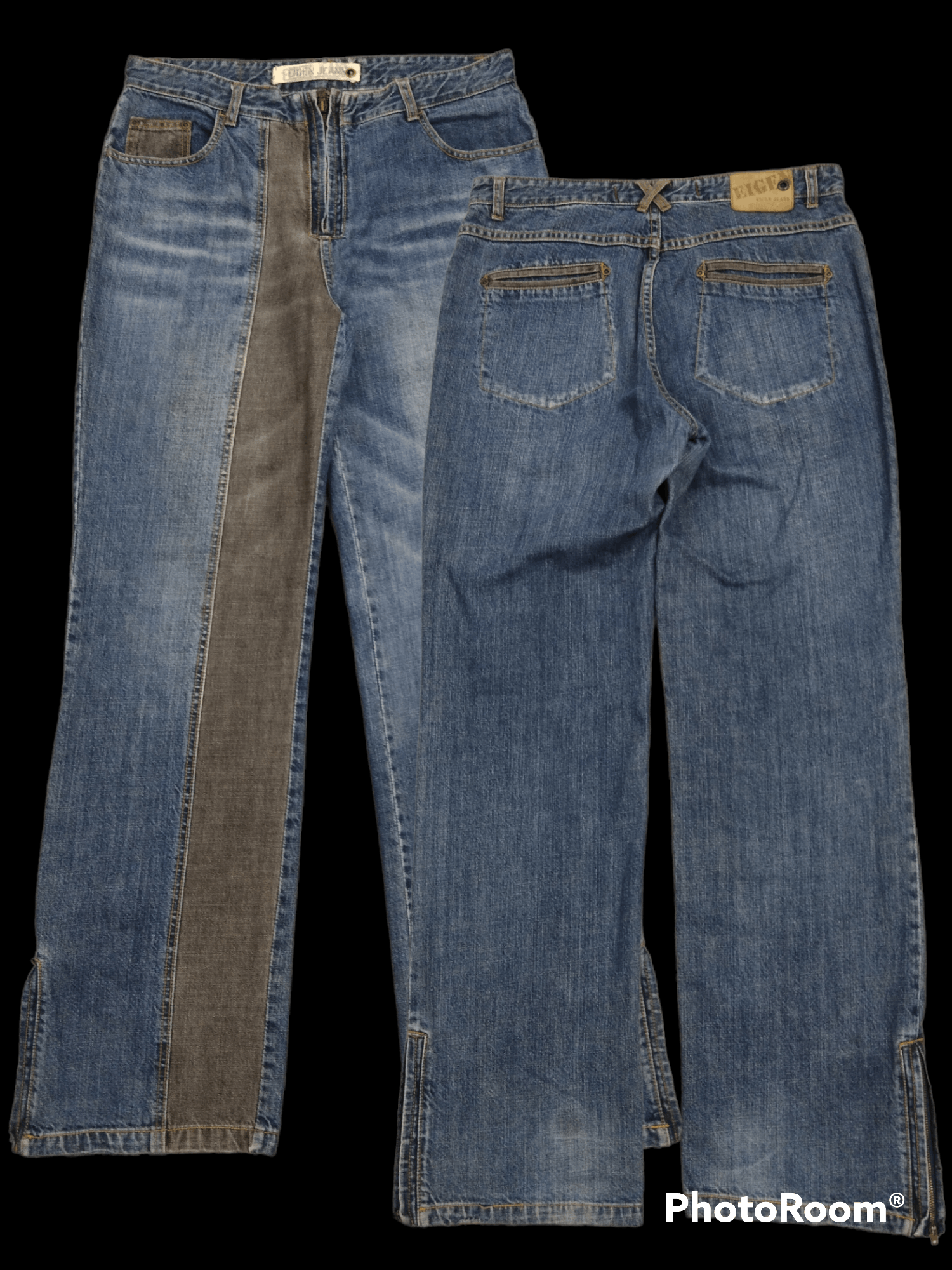 Designer SICK EIGEN #0072-45 TWO TONE RECONSTRUCTEDDENIM PANTS Size US 32 / EU 48 - 1 Preview