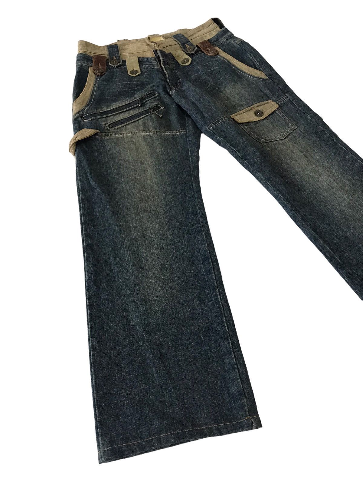 Japanese Brand Multi Pocket by Gumu Intl Bondage Baggy Denim Jeans Size US 30 / EU 46 - 4 Thumbnail