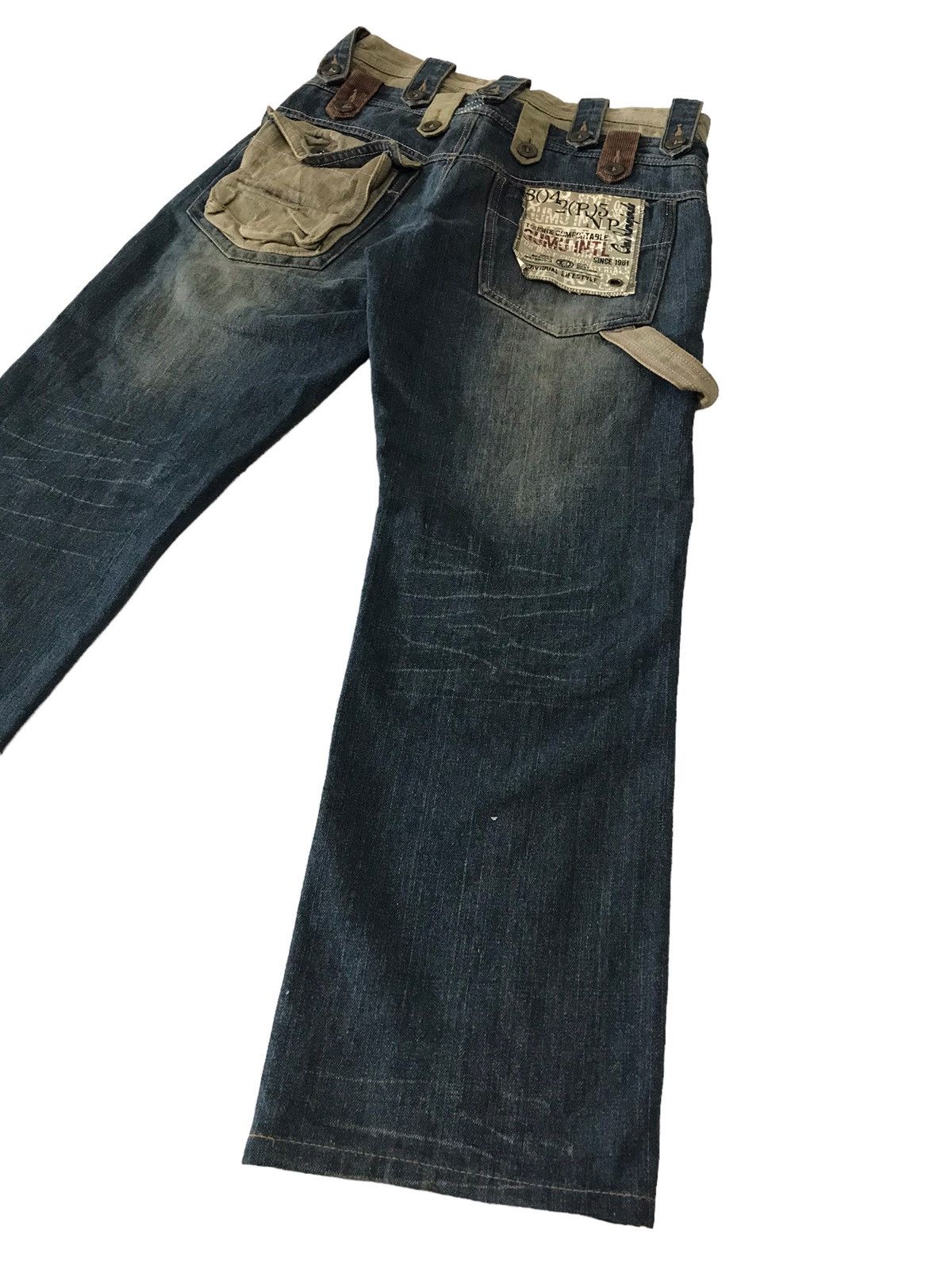 Japanese Brand Multi Pocket by Gumu Intl Bondage Baggy Denim Jeans Size US 30 / EU 46 - 13 Thumbnail