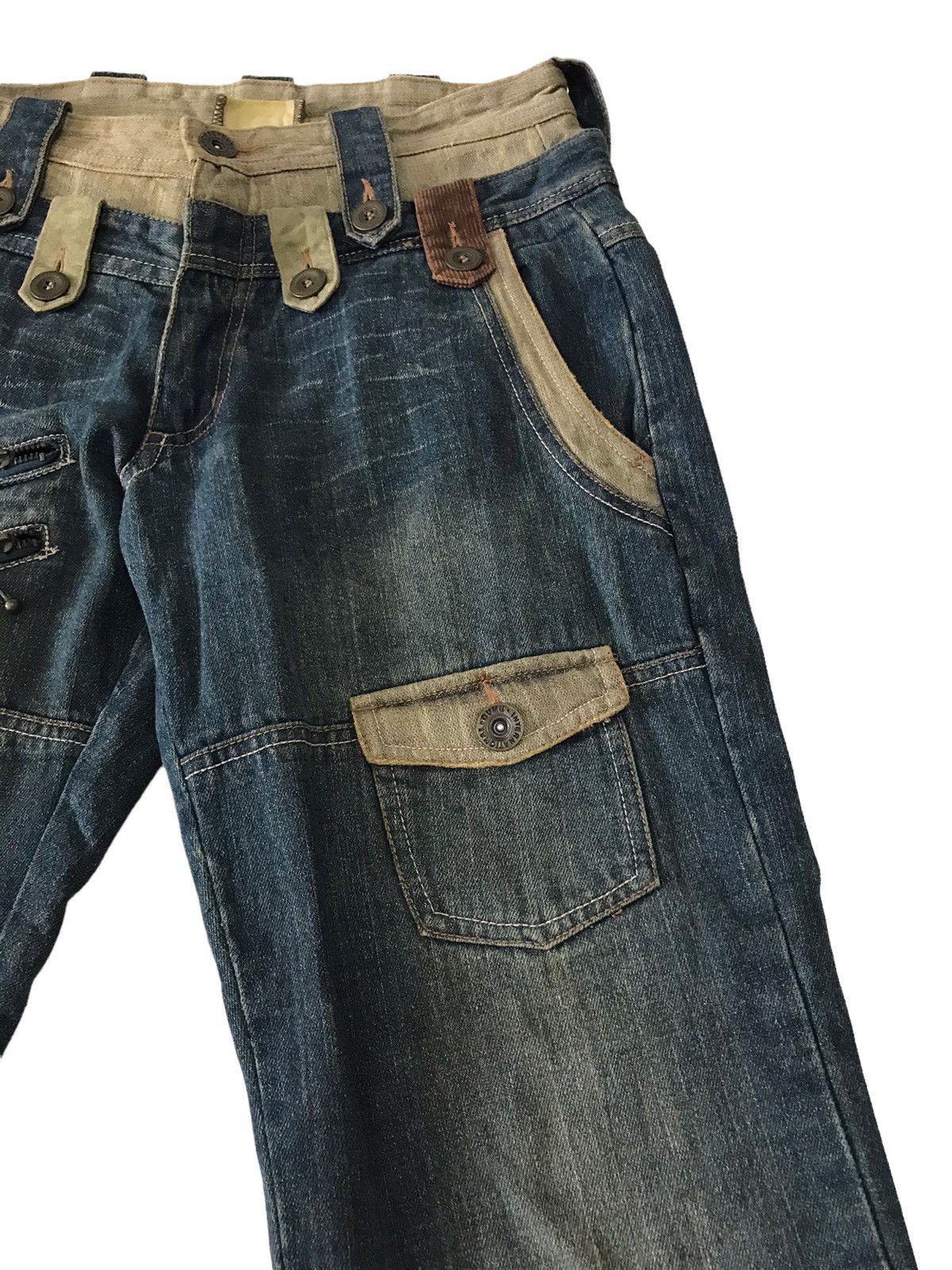 Japanese Brand Multi Pocket by Gumu Intl Bondage Baggy Denim Jeans Size US 30 / EU 46 - 7 Thumbnail