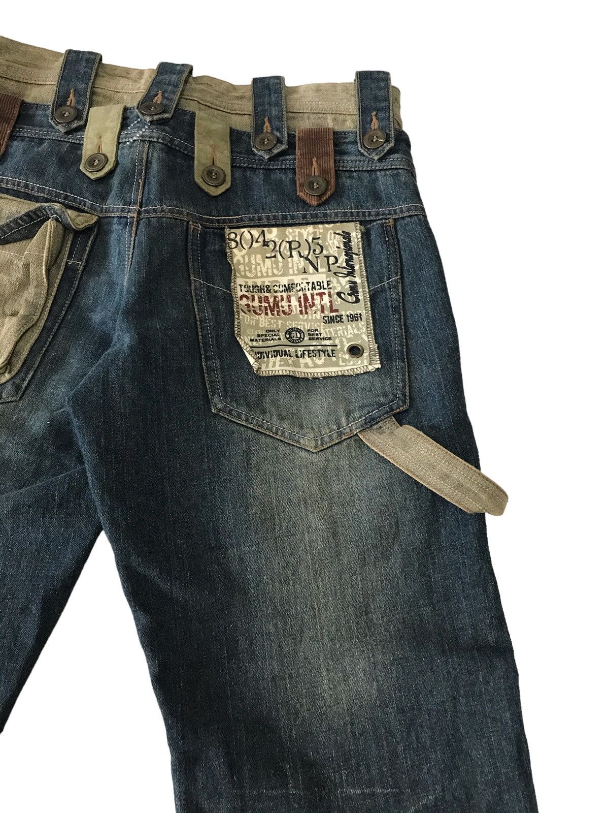 Japanese Brand Multi Pocket by Gumu Intl Bondage Baggy Denim Jeans Size US 30 / EU 46 - 17 Thumbnail
