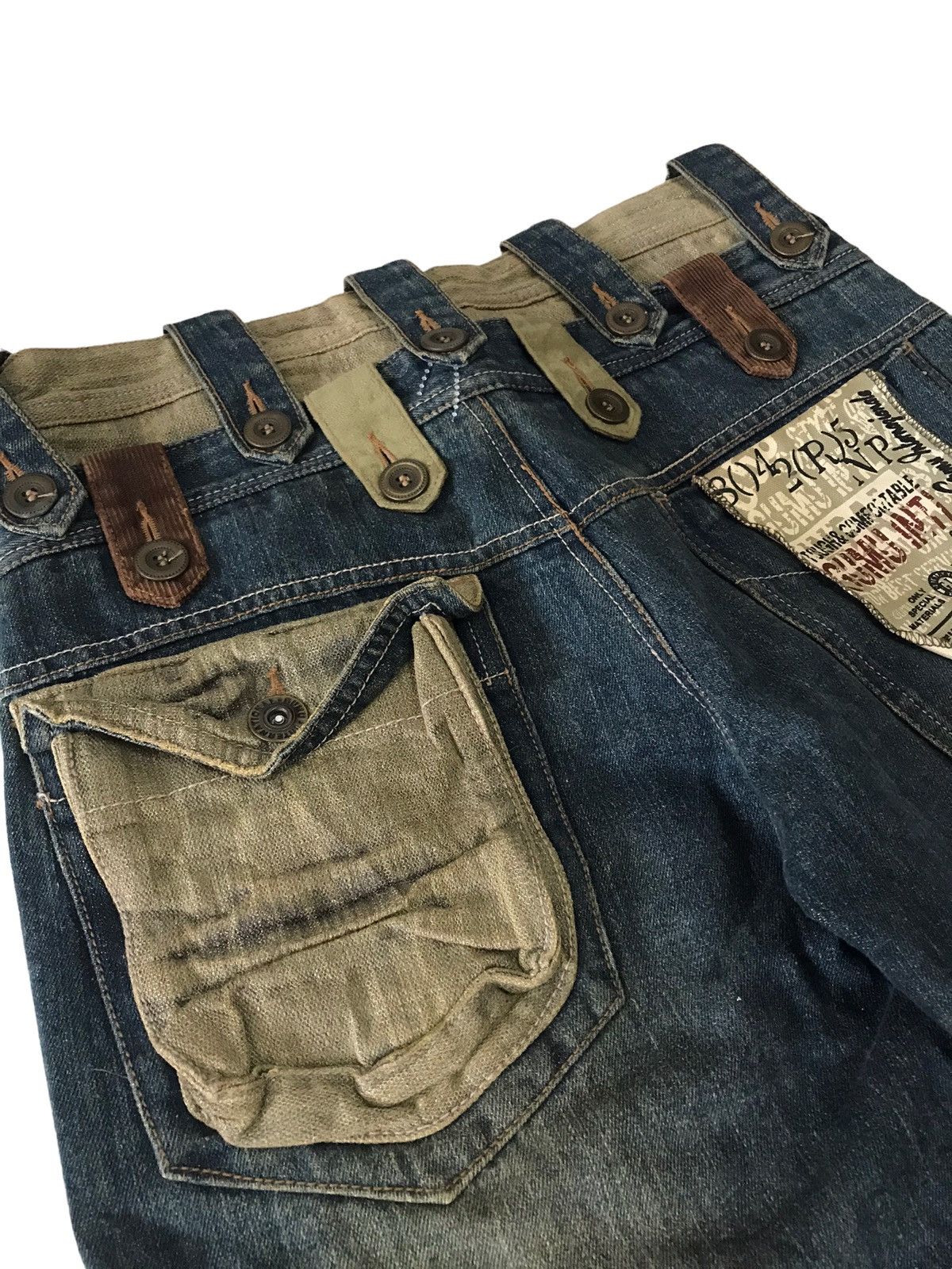 Japanese Brand Multi Pocket by Gumu Intl Bondage Baggy Denim Jeans Size US 30 / EU 46 - 20 Thumbnail