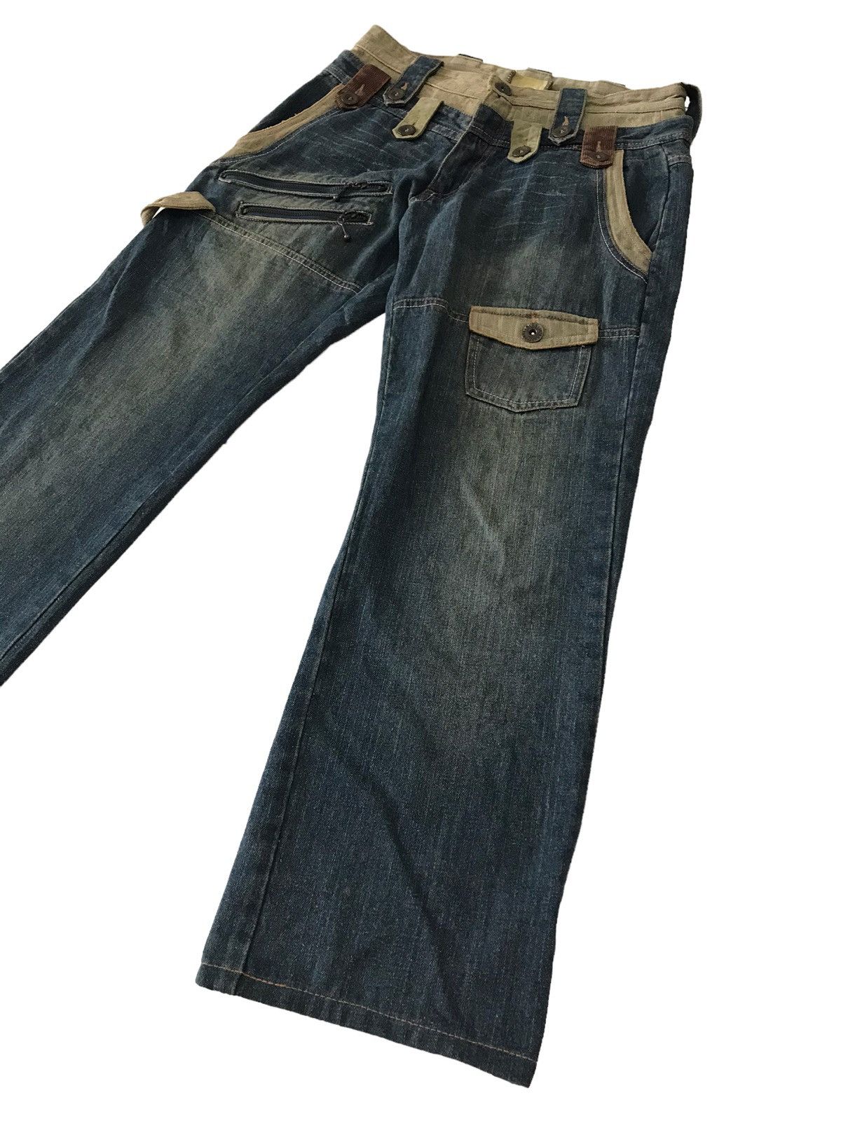 Japanese Brand Multi Pocket by Gumu Intl Bondage Baggy Denim Jeans Size US 30 / EU 46 - 3 Thumbnail
