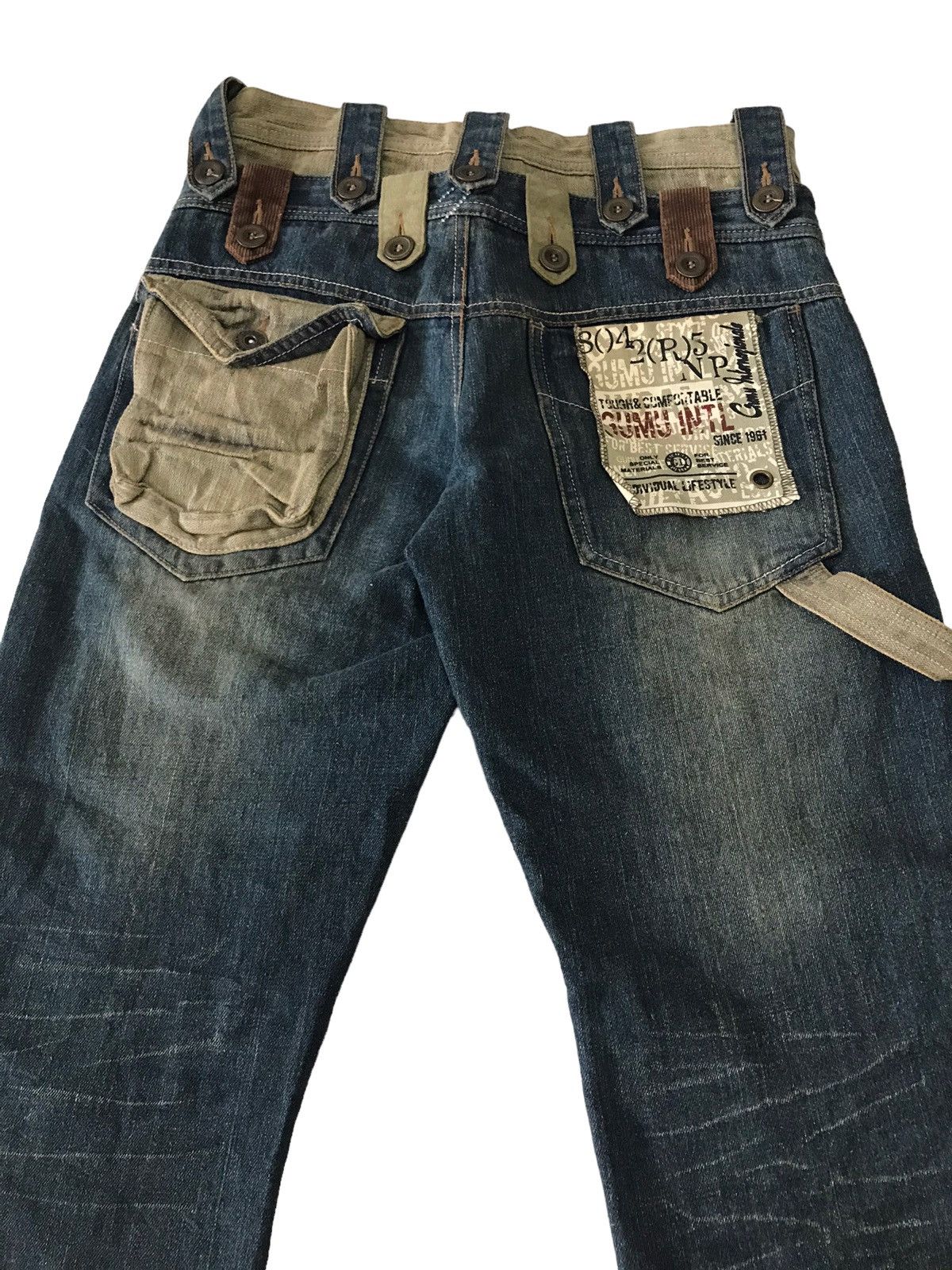 Japanese Brand Multi Pocket by Gumu Intl Bondage Baggy Denim Jeans Size US 30 / EU 46 - 19 Thumbnail