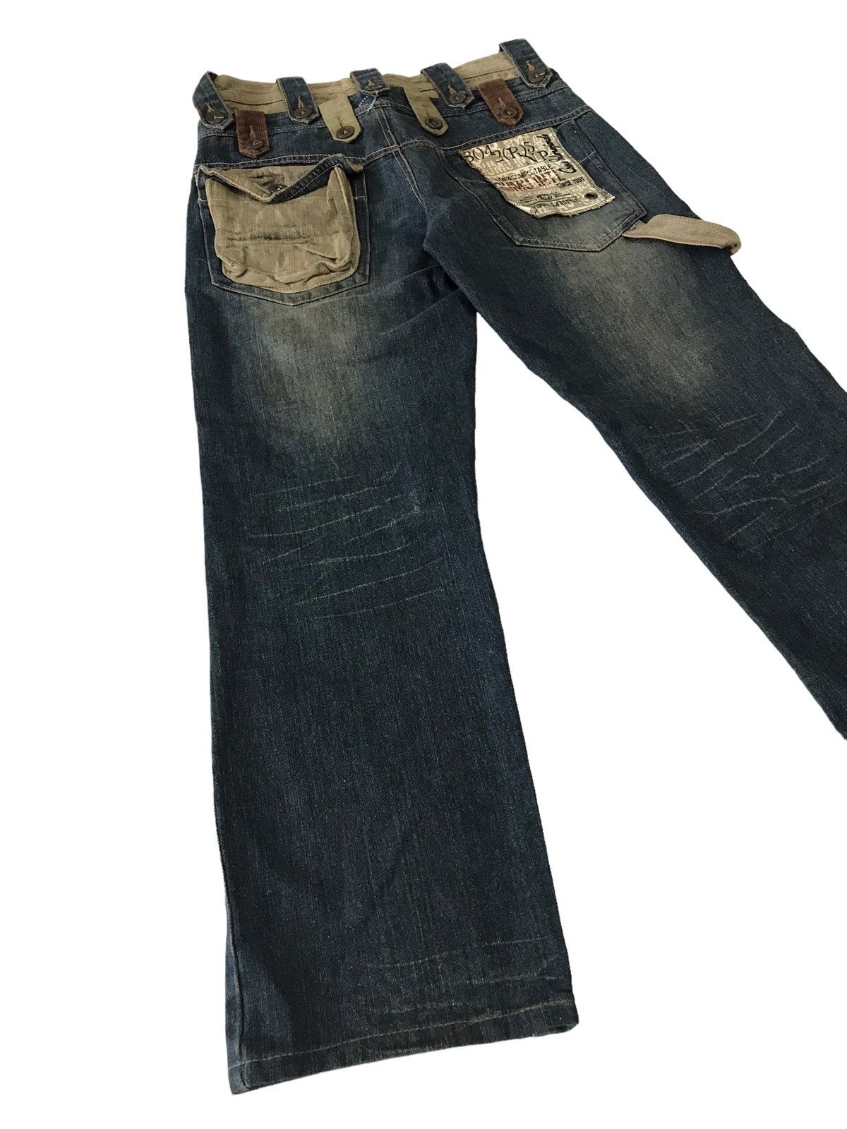 Japanese Brand Multi Pocket by Gumu Intl Bondage Baggy Denim Jeans Size US 30 / EU 46 - 14 Thumbnail